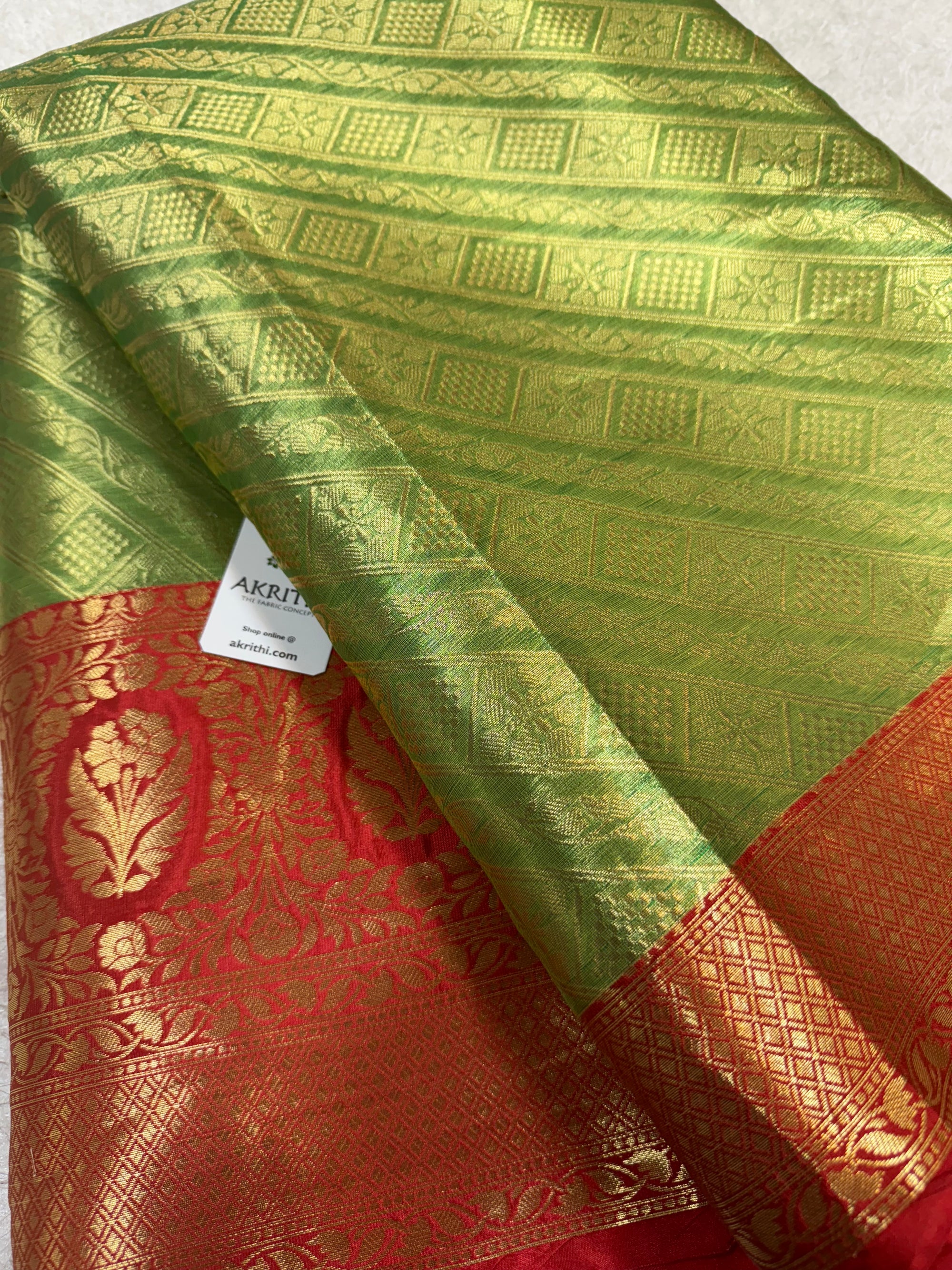 Pure Banarasi brocade fabric with border