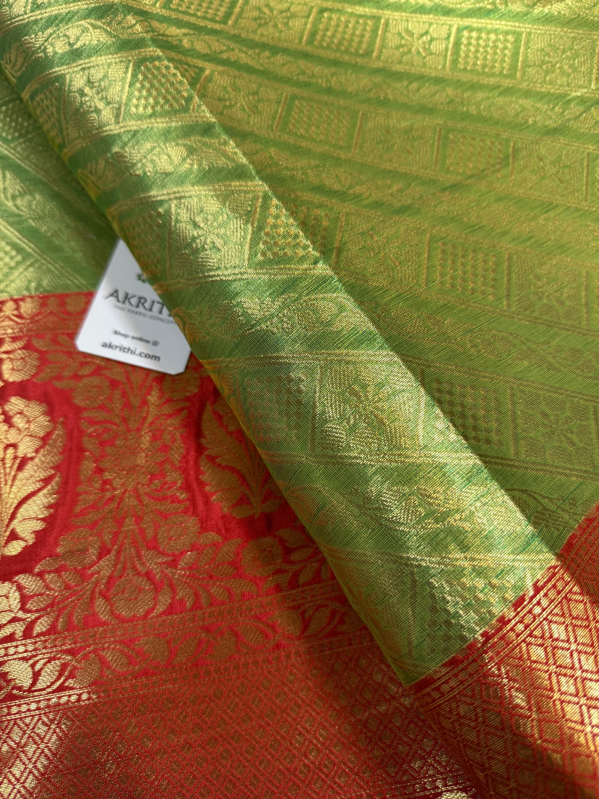 Pure Banarasi brocade fabric with border