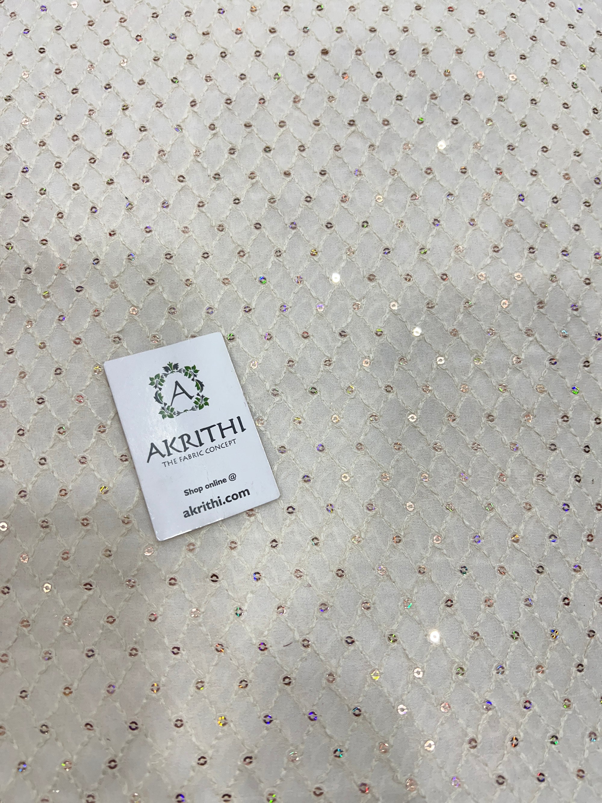 Dyeable embroidered Georgette fabric