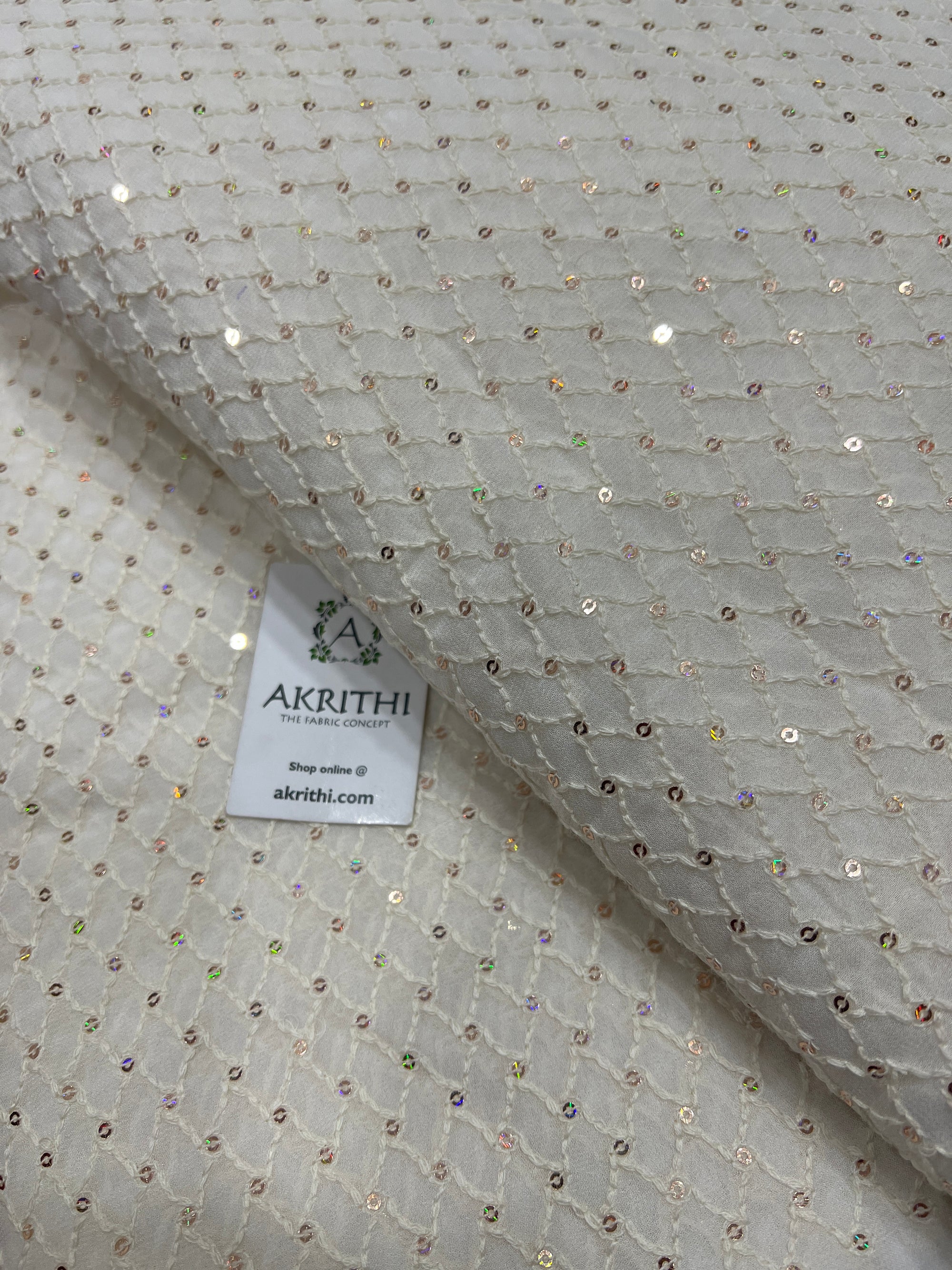 Dyeable embroidered Georgette fabric
