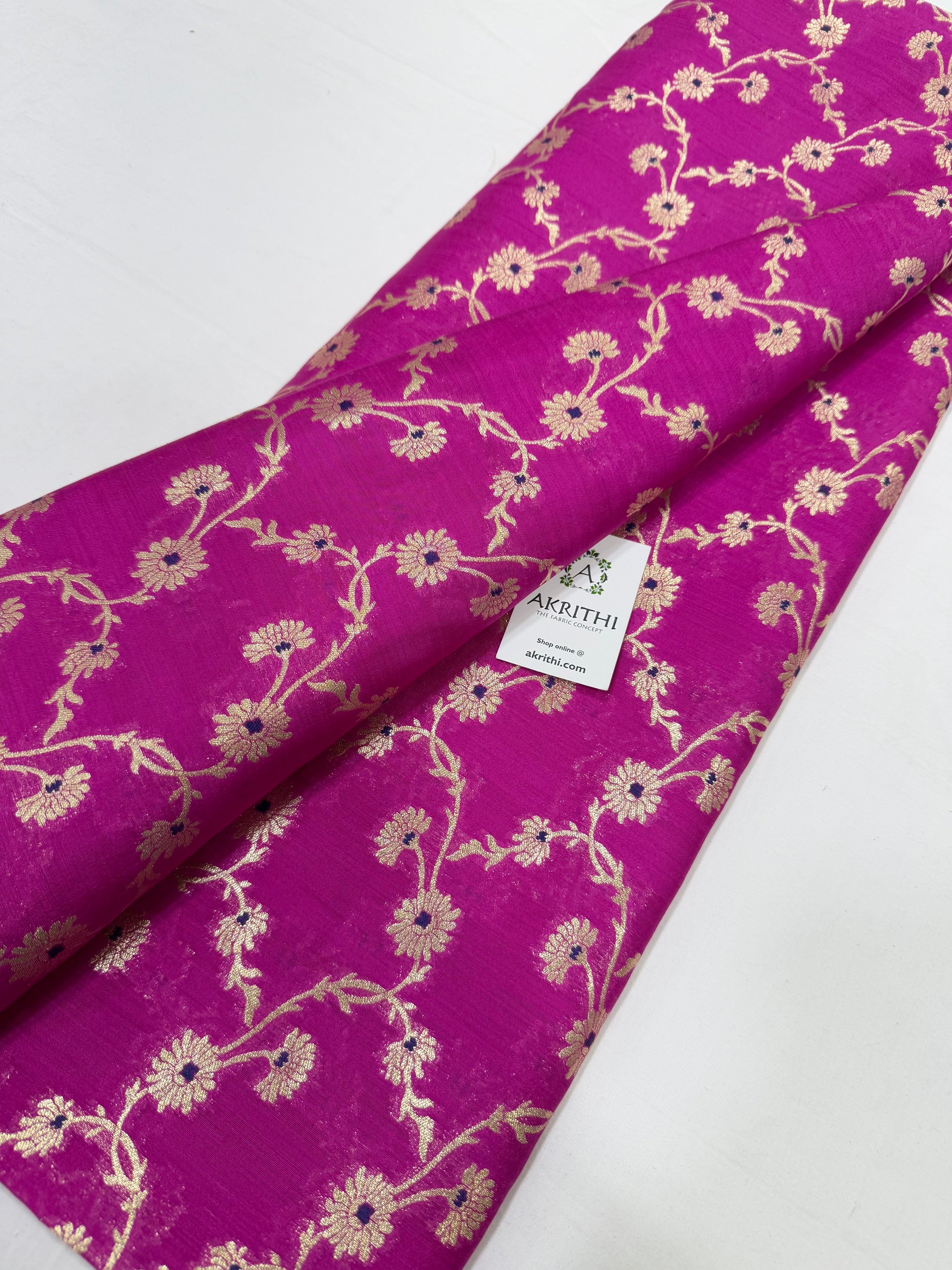 Pure dupion silk Banarasi brocade fabric