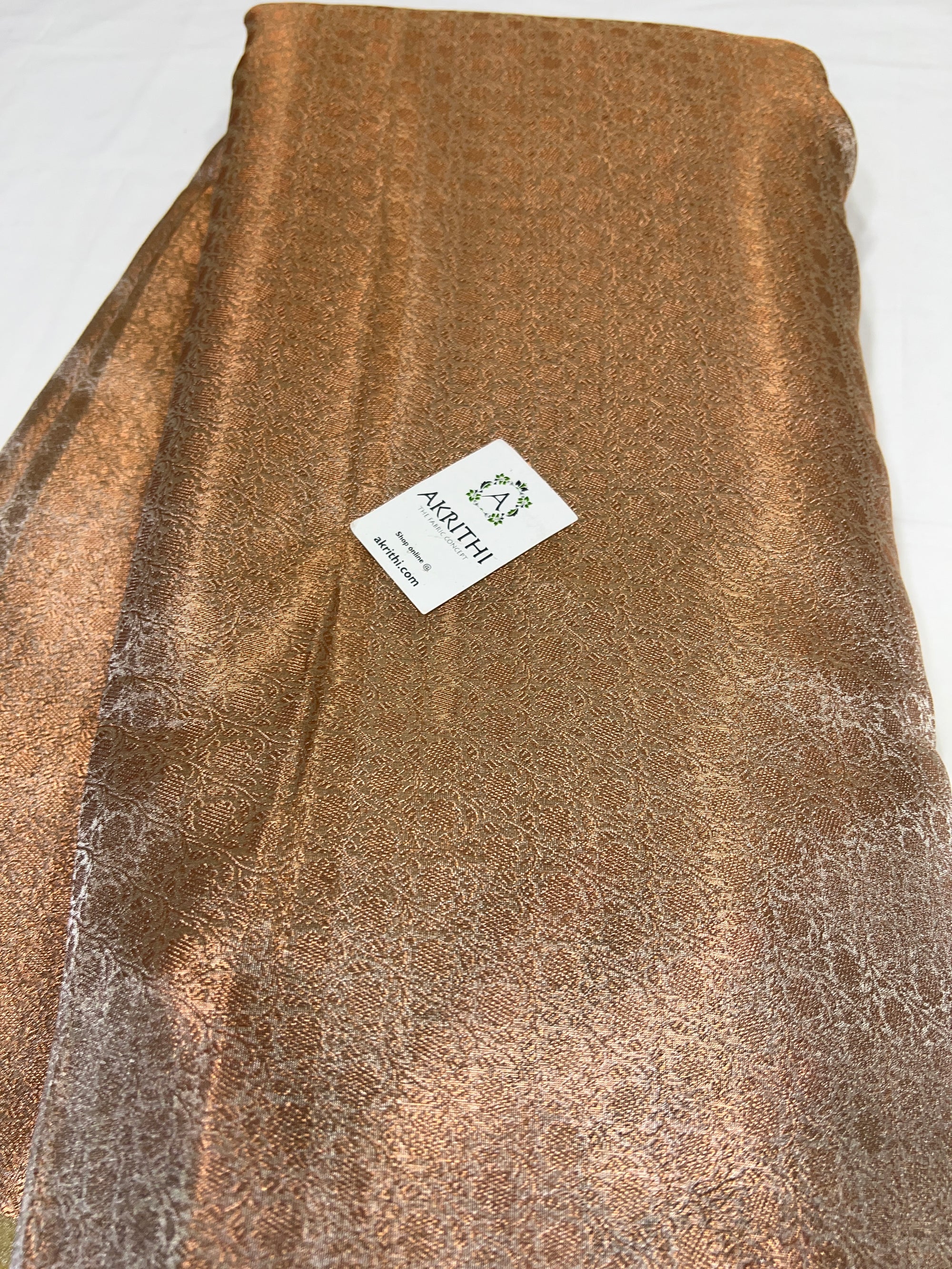 Copper Tissue Banarasi brocade fabric