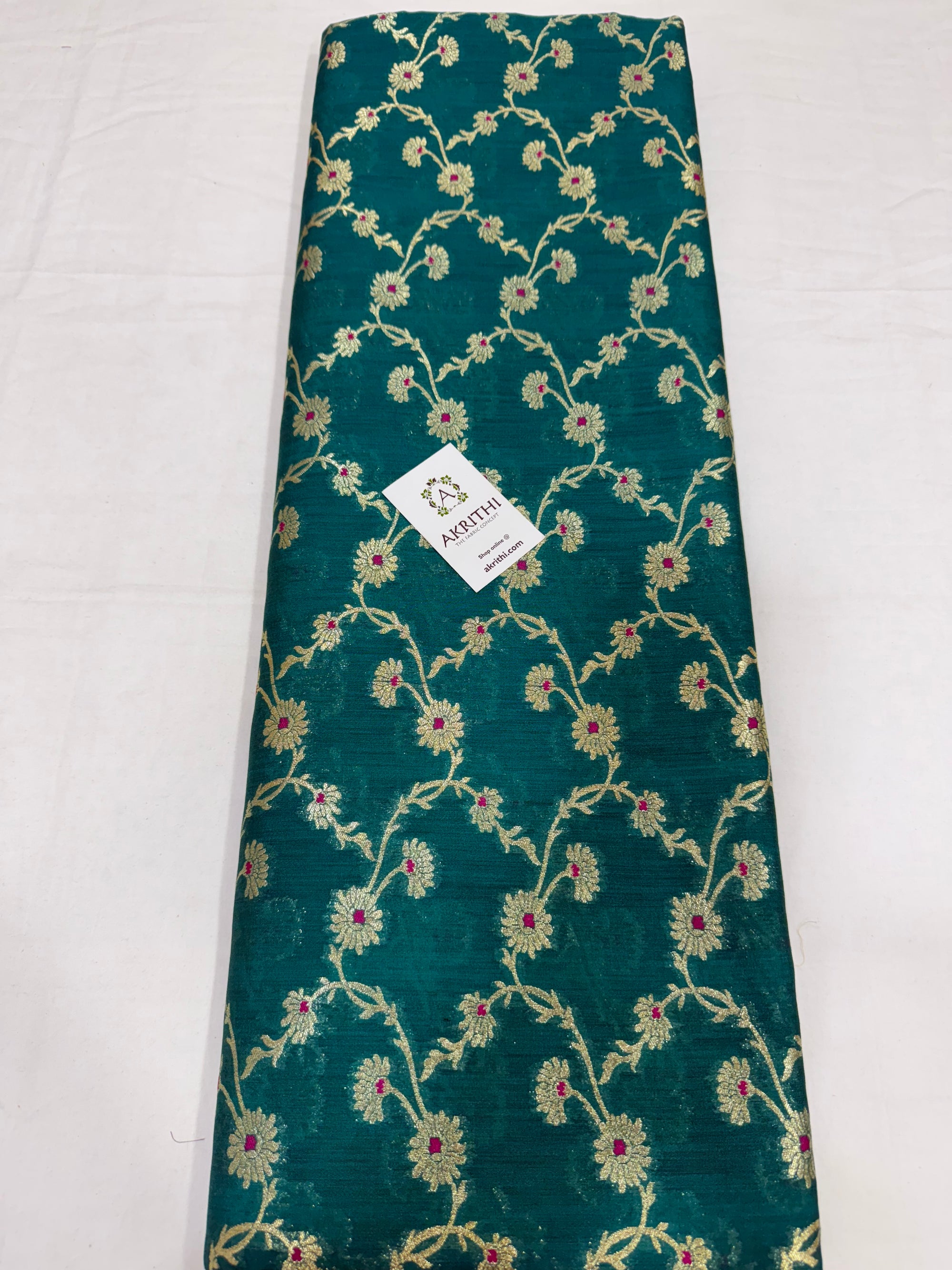 Pure dupion silk Banarasi brocade fabric