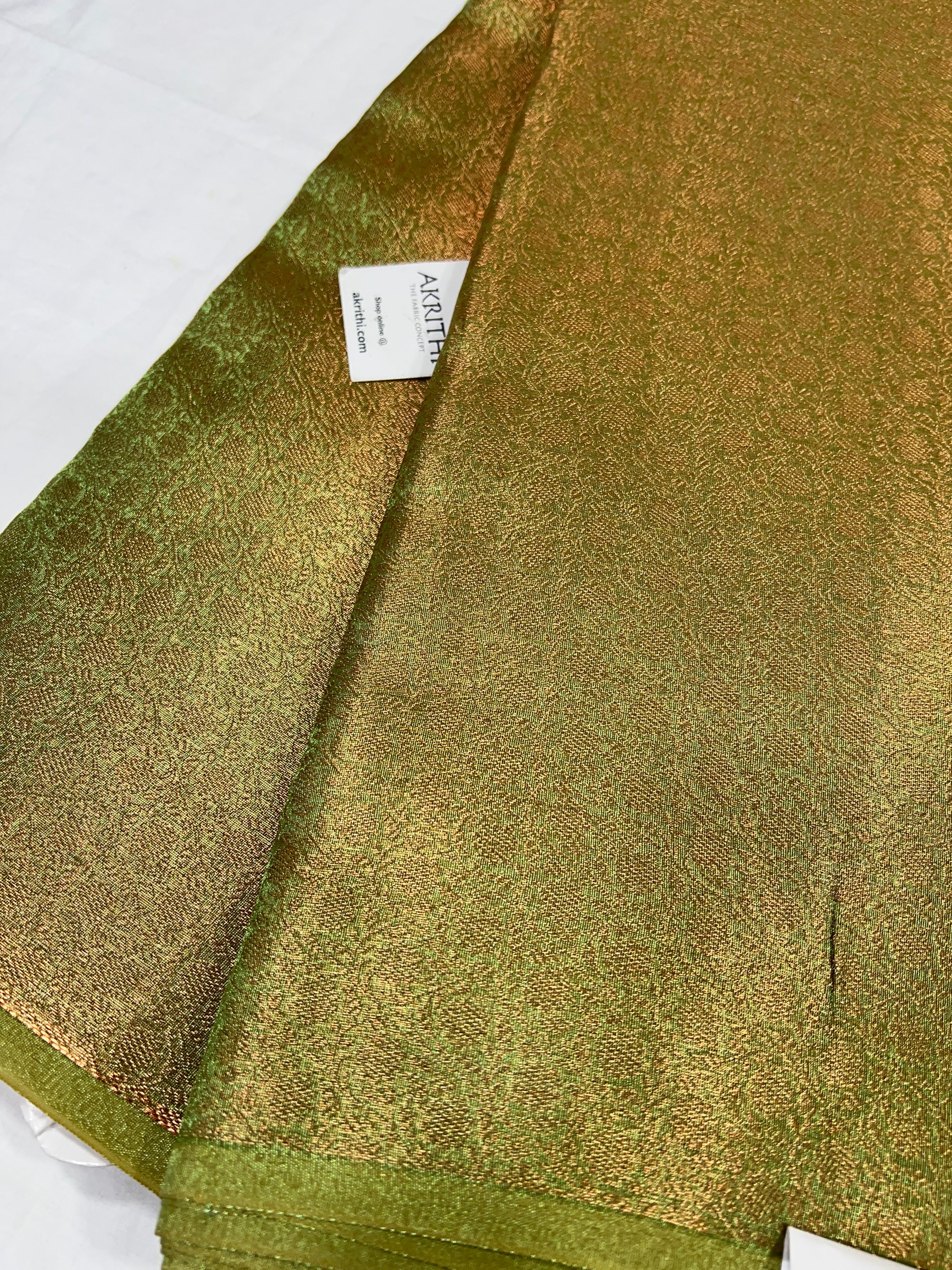 Copper Tissue Banarasi brocade fabric