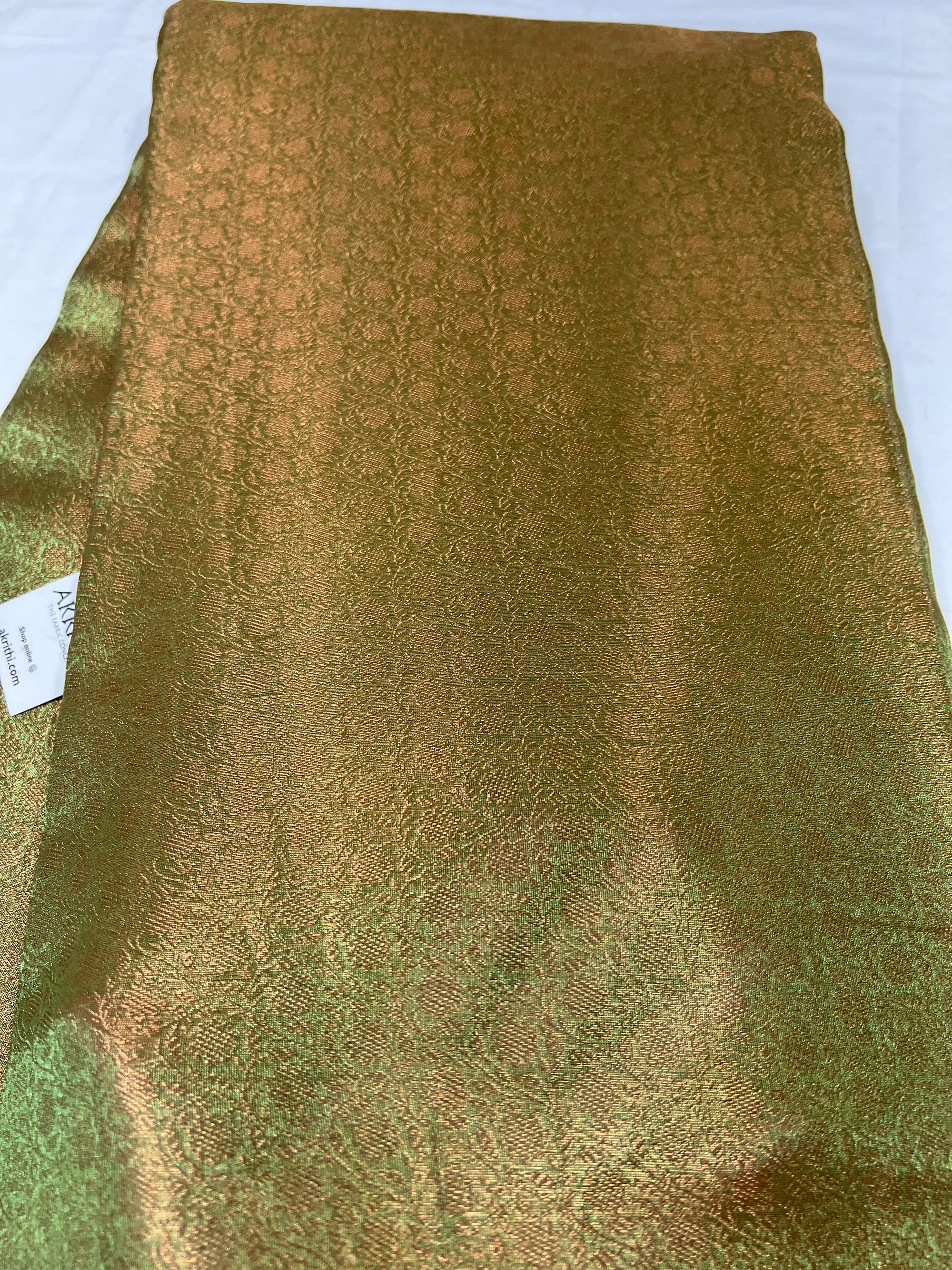 Copper Tissue Banarasi brocade fabric