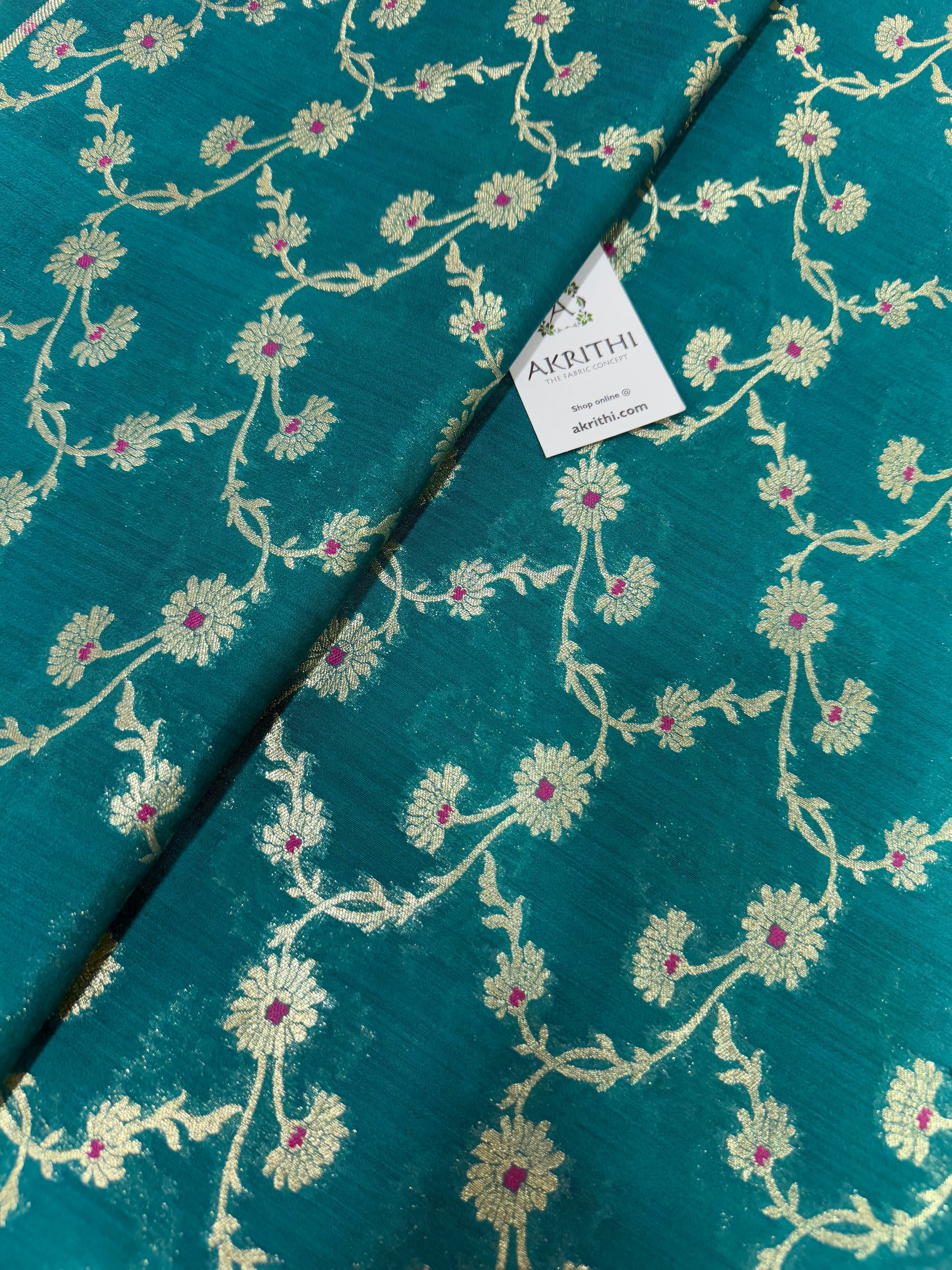 Pure dupion silk Banarasi brocade fabric