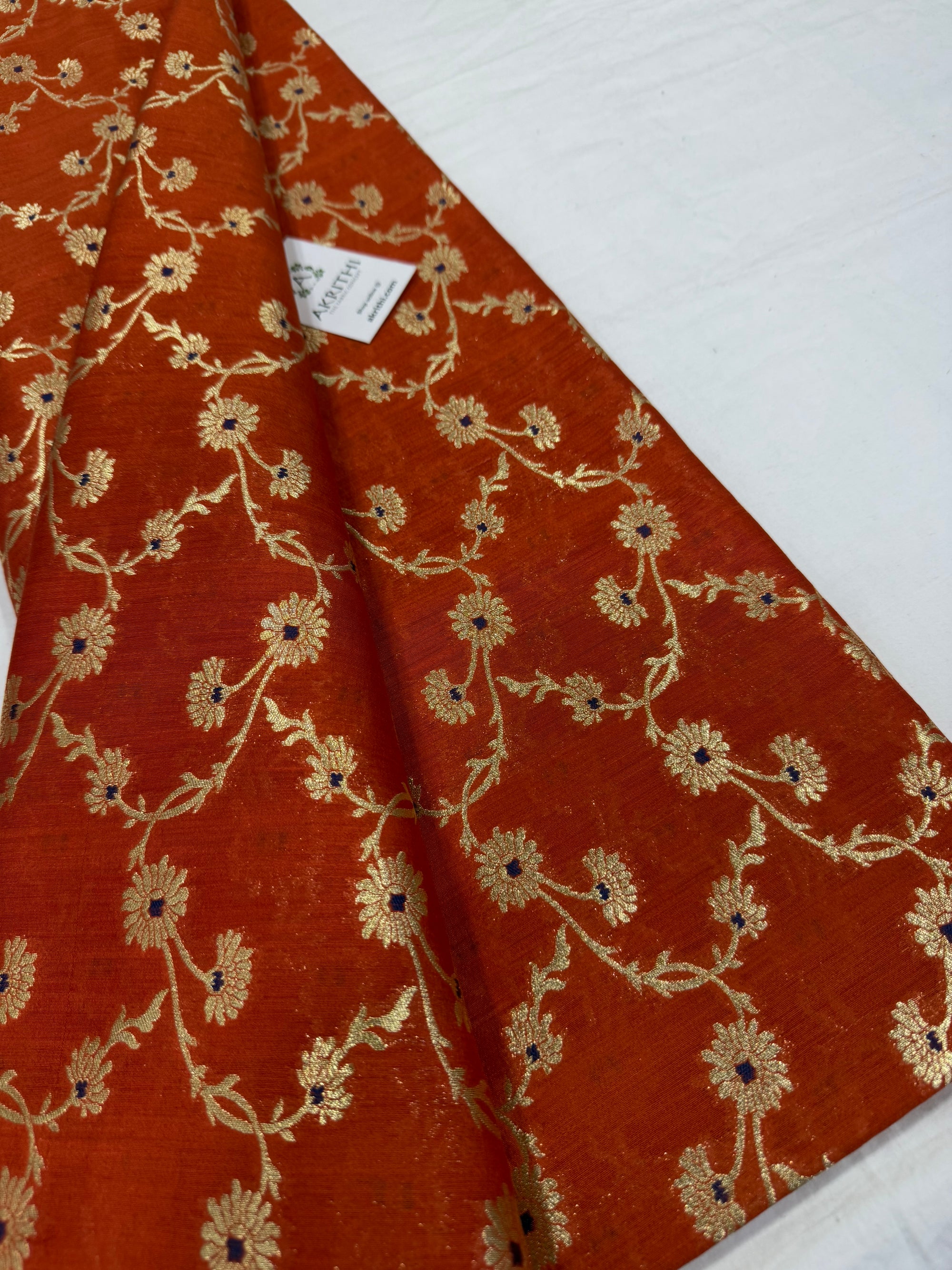 Pure dupion silk Banarasi brocade fabric 70 CM CUT