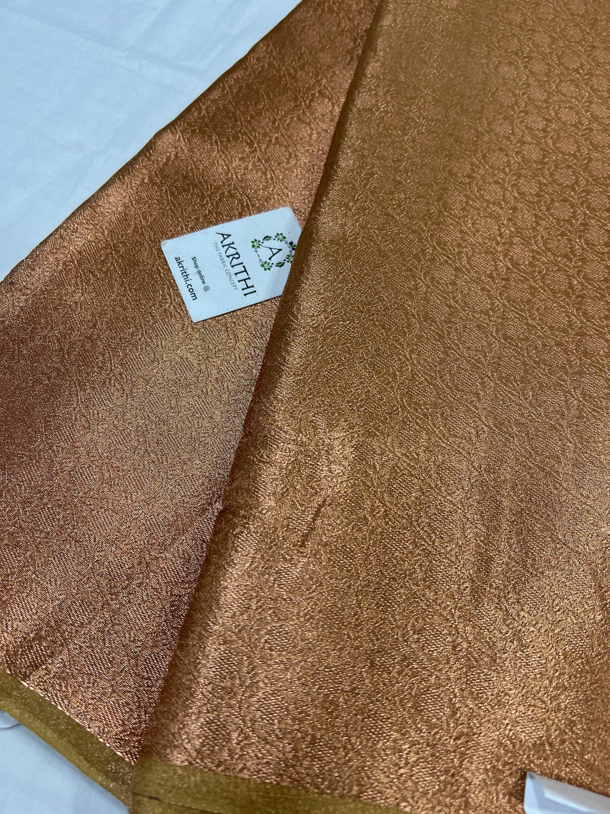 Copper Tissue Banarasi brocade fabric