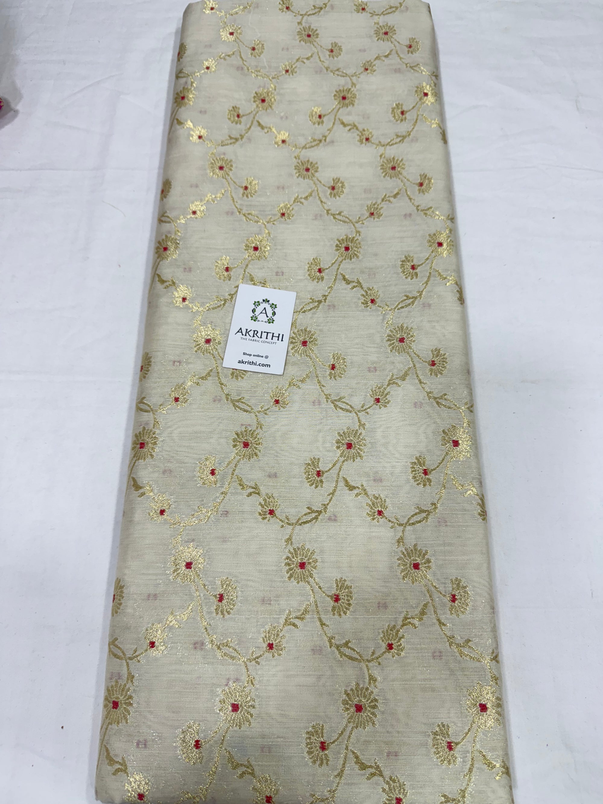 Pure dupion silk Banarasi brocade fabric