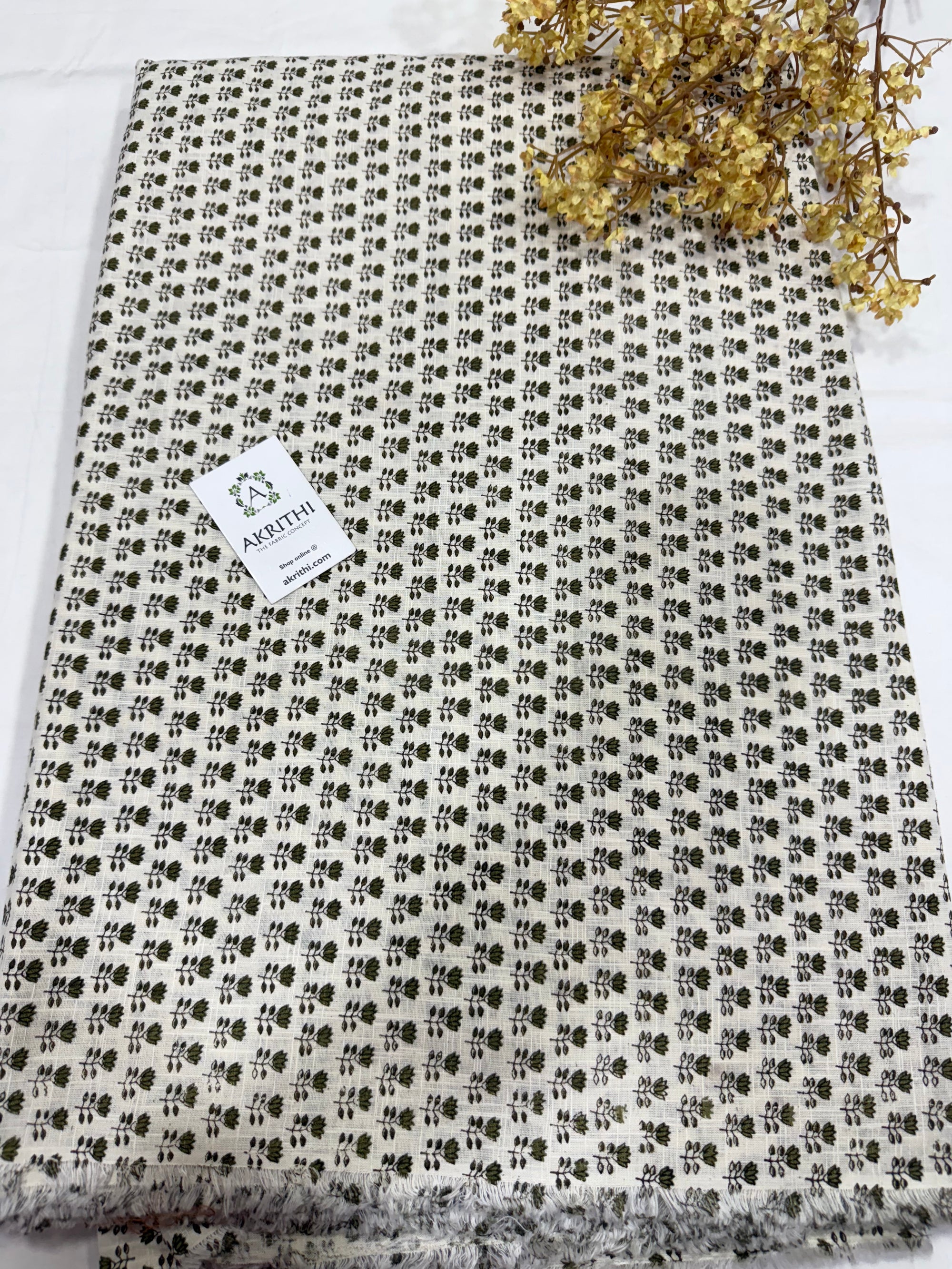 Printed pure slub cotton fabric