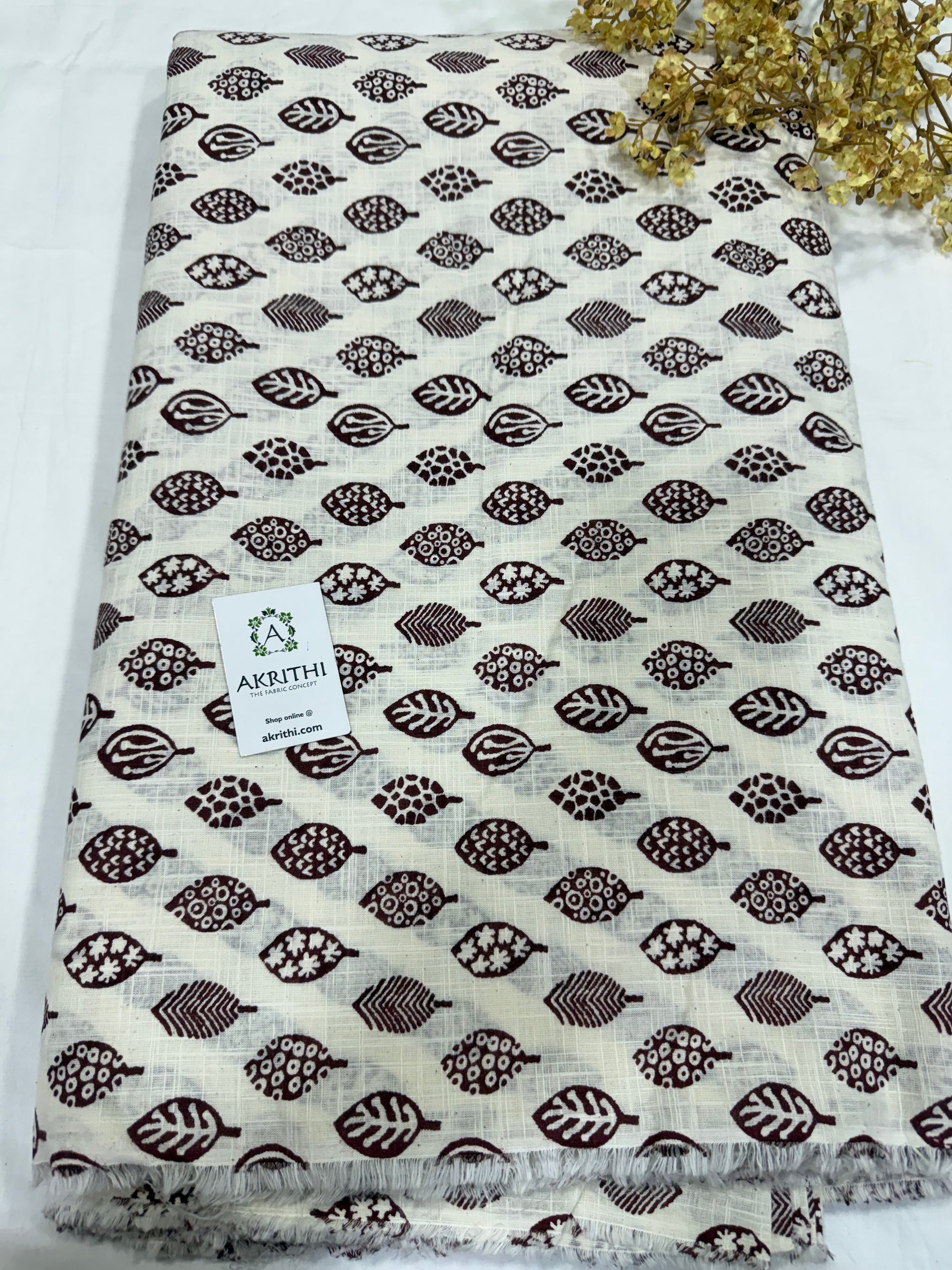 Printed pure slub cotton fabric