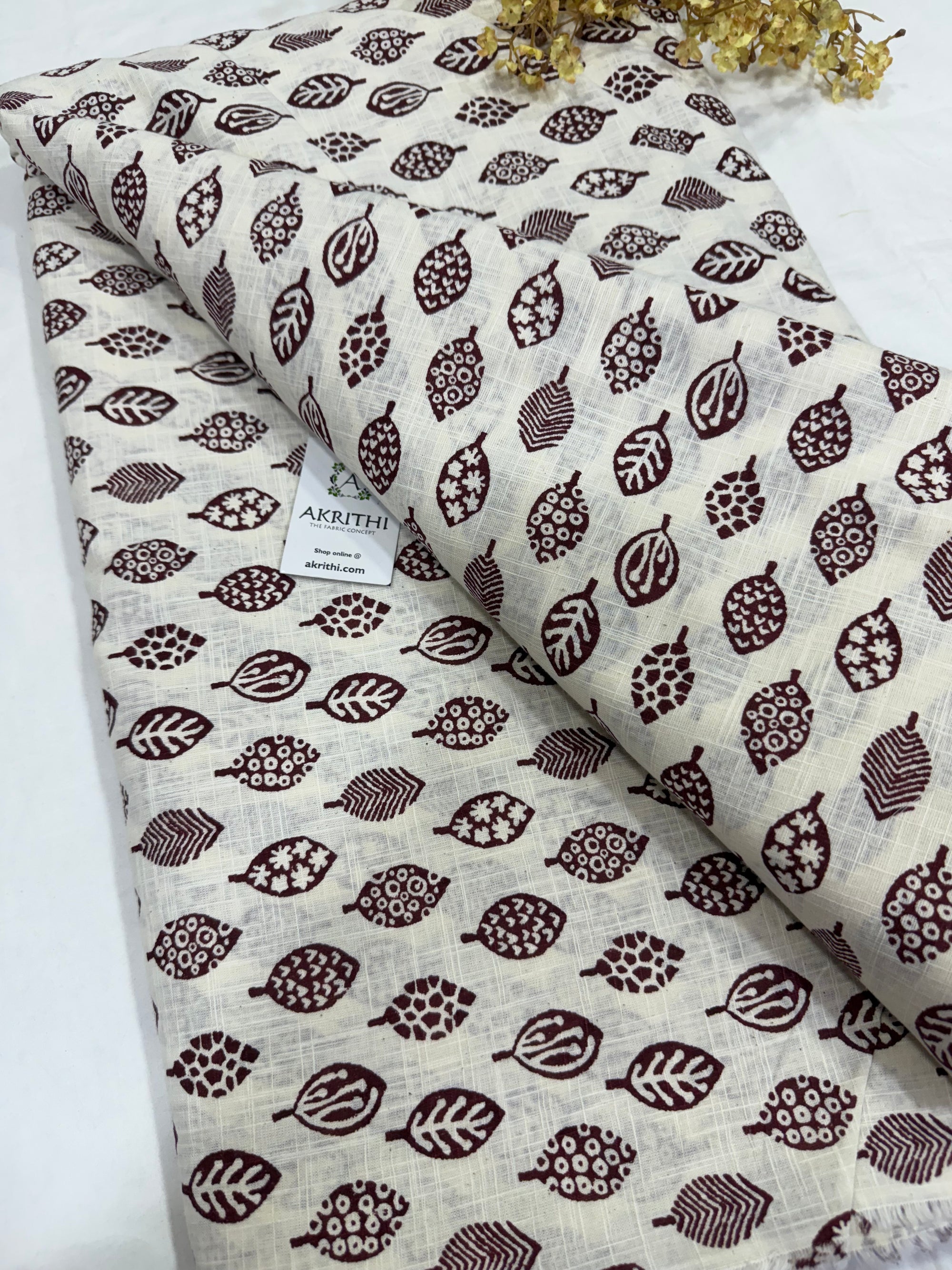 Printed pure slub cotton fabric