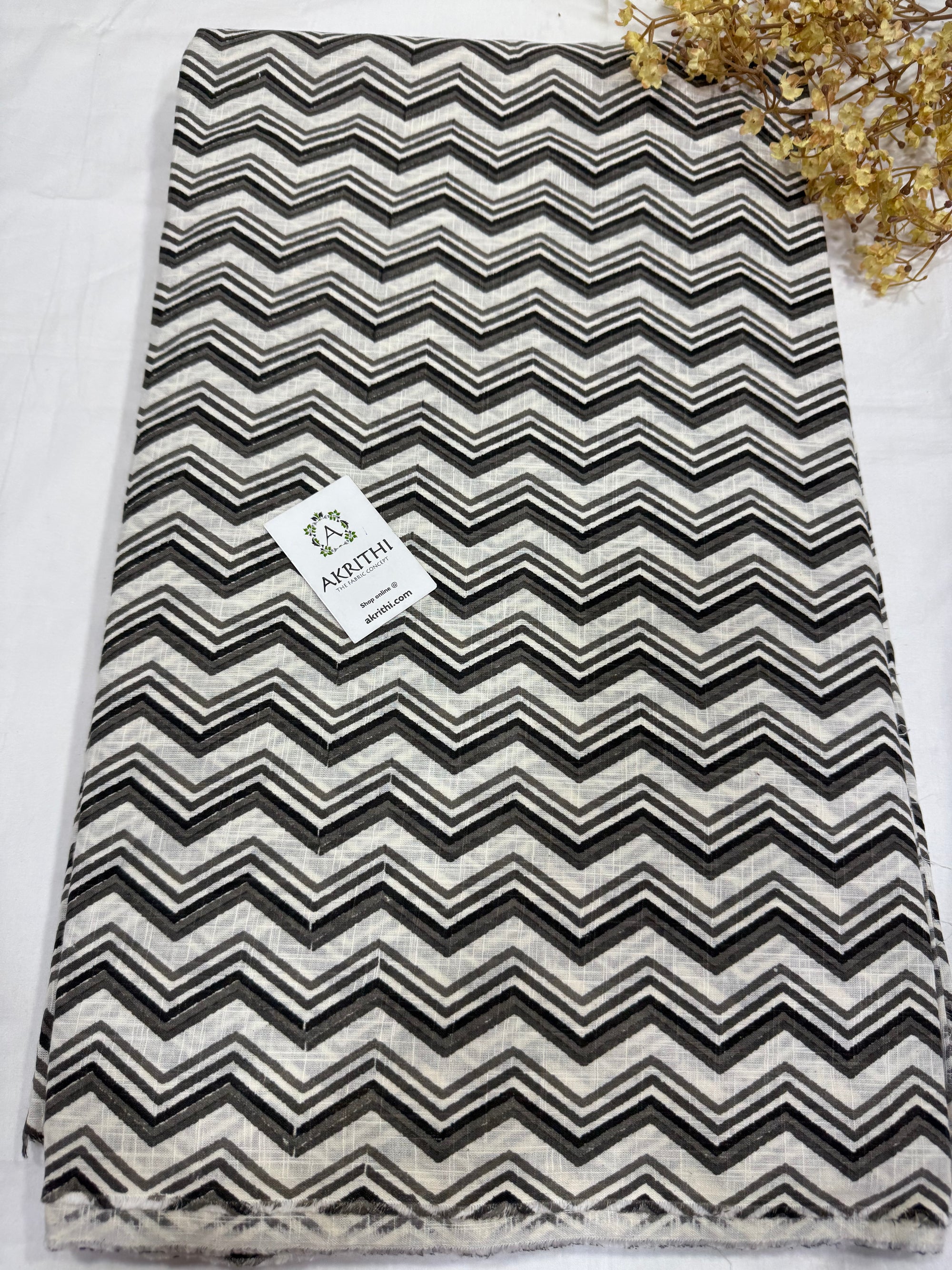 Printed pure slub cotton fabric