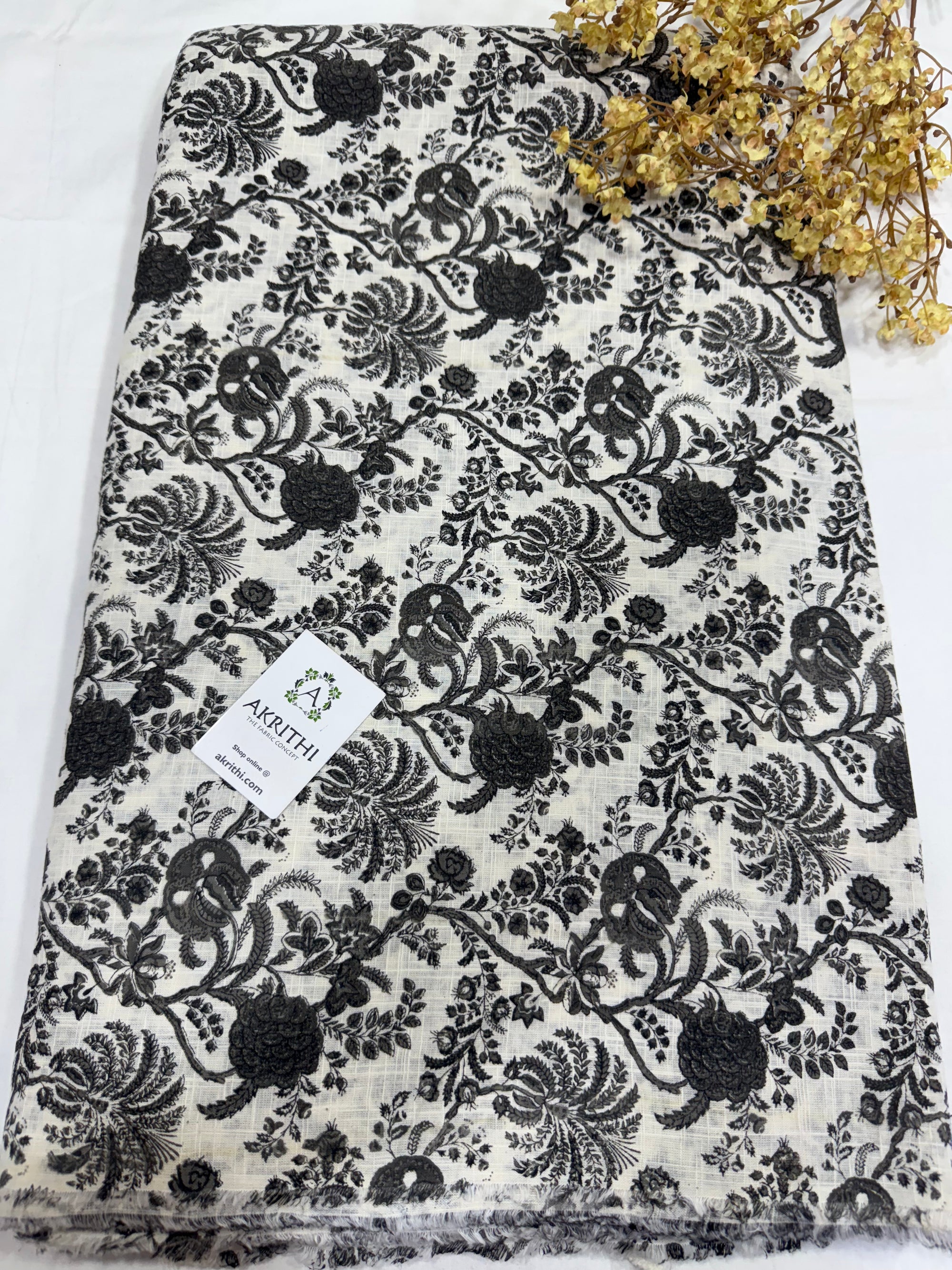 Printed pure slub cotton fabric
