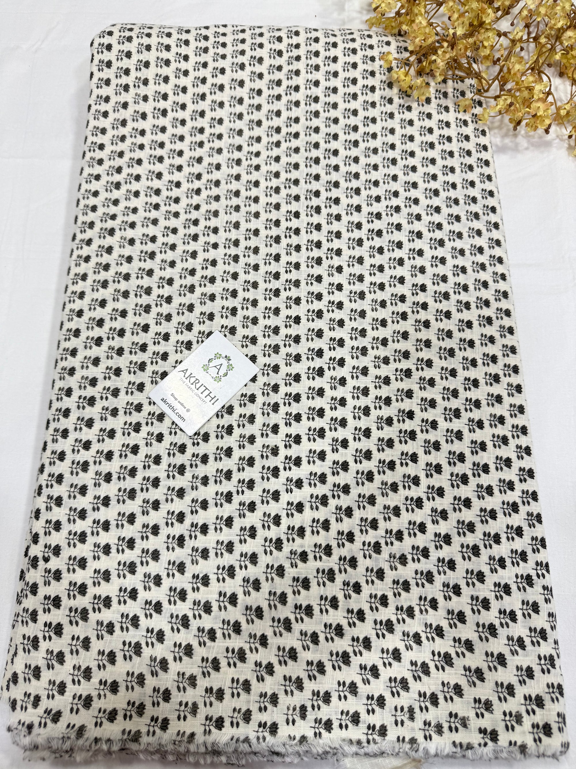 Printed pure slub cotton fabric