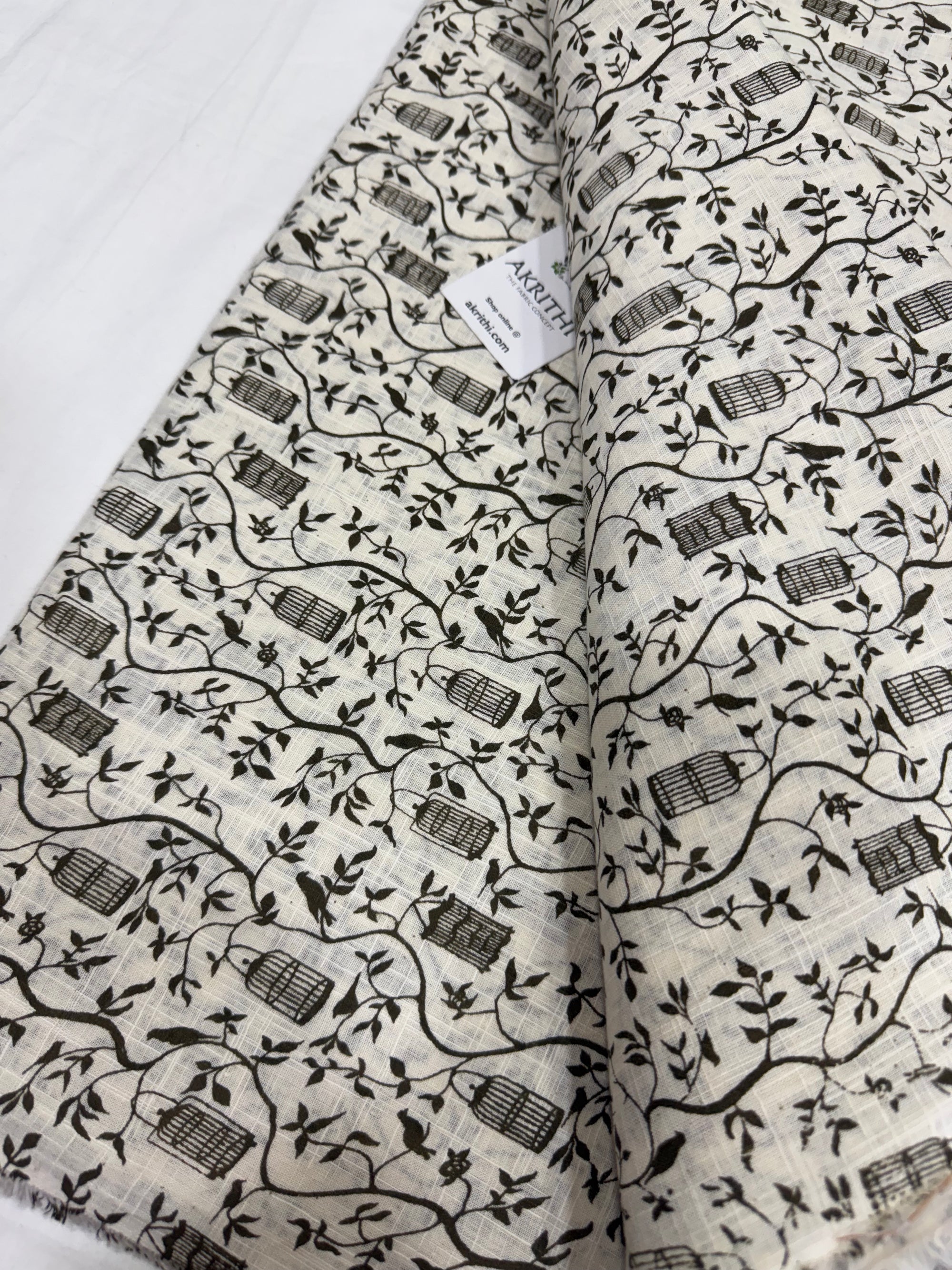 Printed pure slub cotton fabric