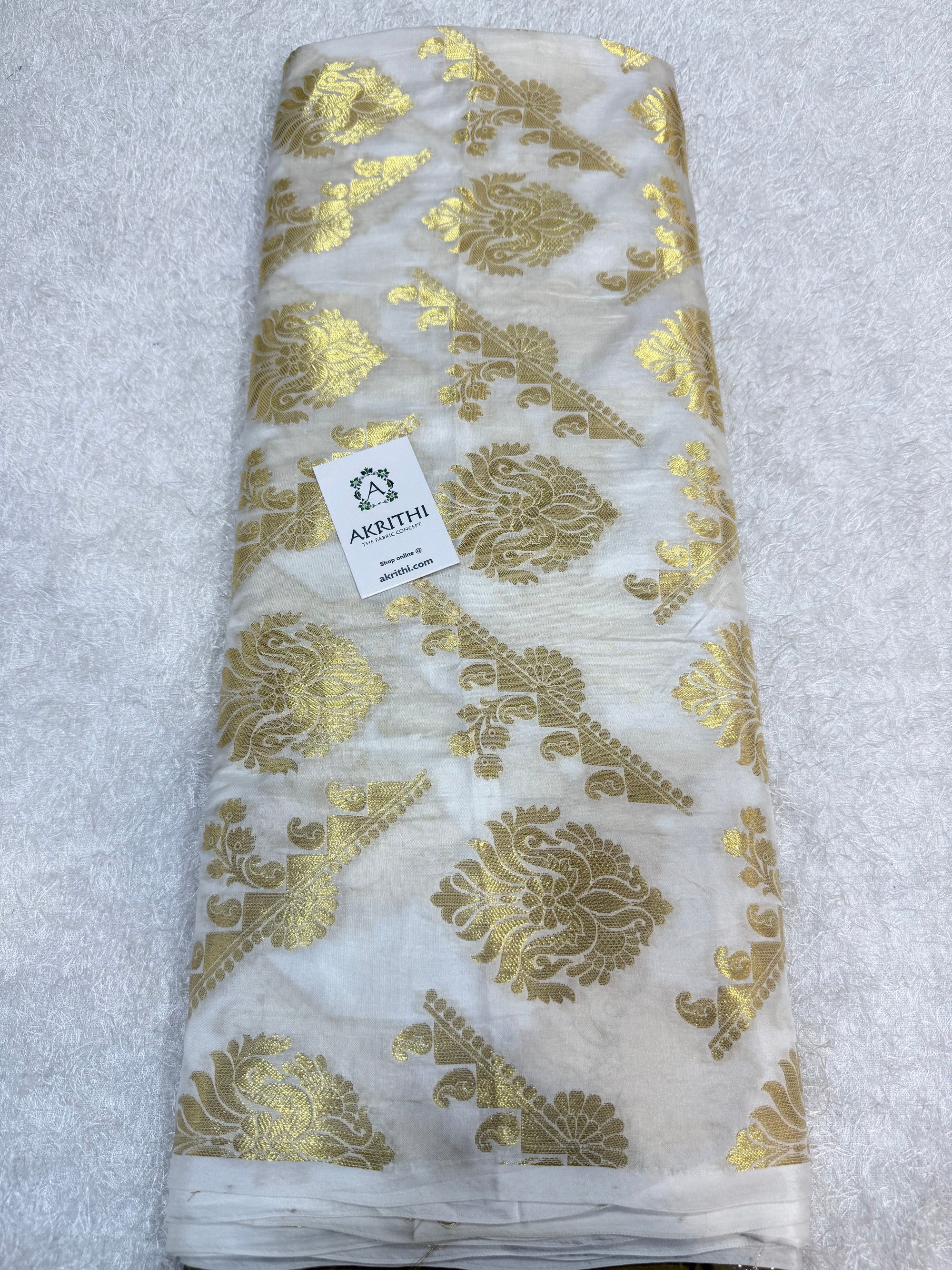 Dyeable Pure Banarasi Katan silk brocade fabric