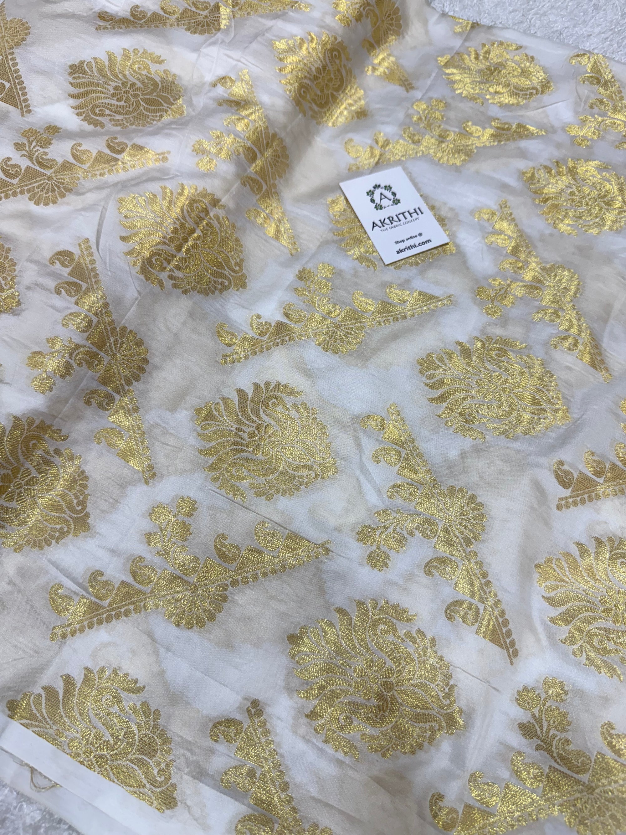 Dyeable Pure Banarasi Katan silk brocade fabric