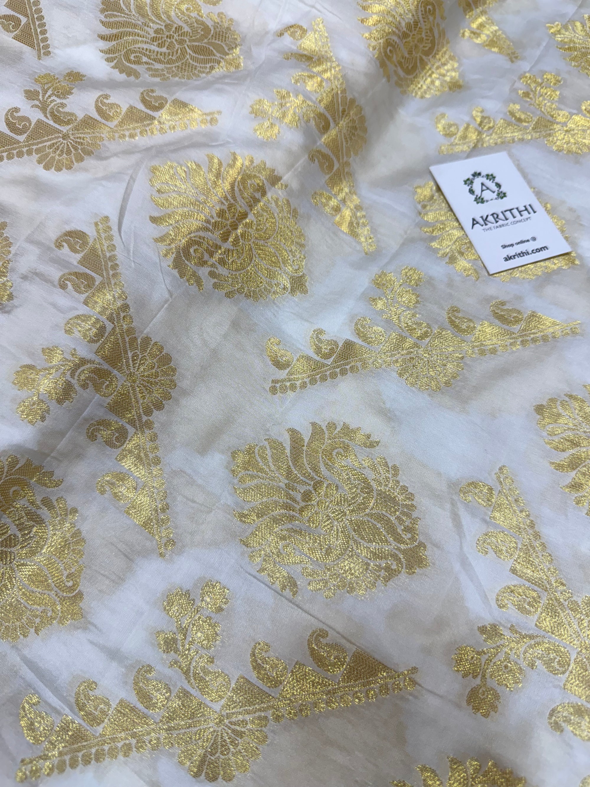 Dyeable Pure Banarasi Katan silk brocade fabric