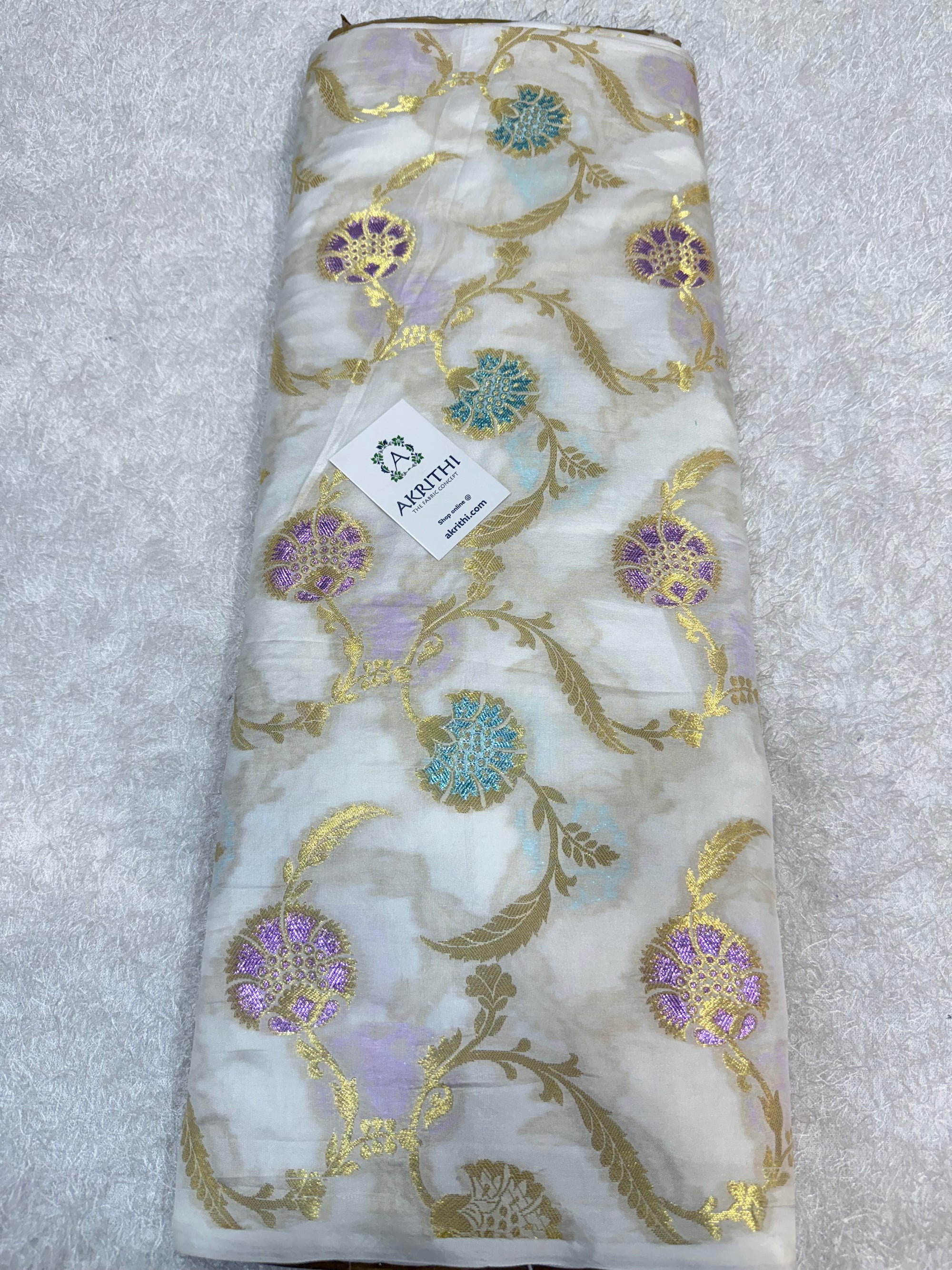 Dyeable Pure Banarasi Katan silk brocade fabric