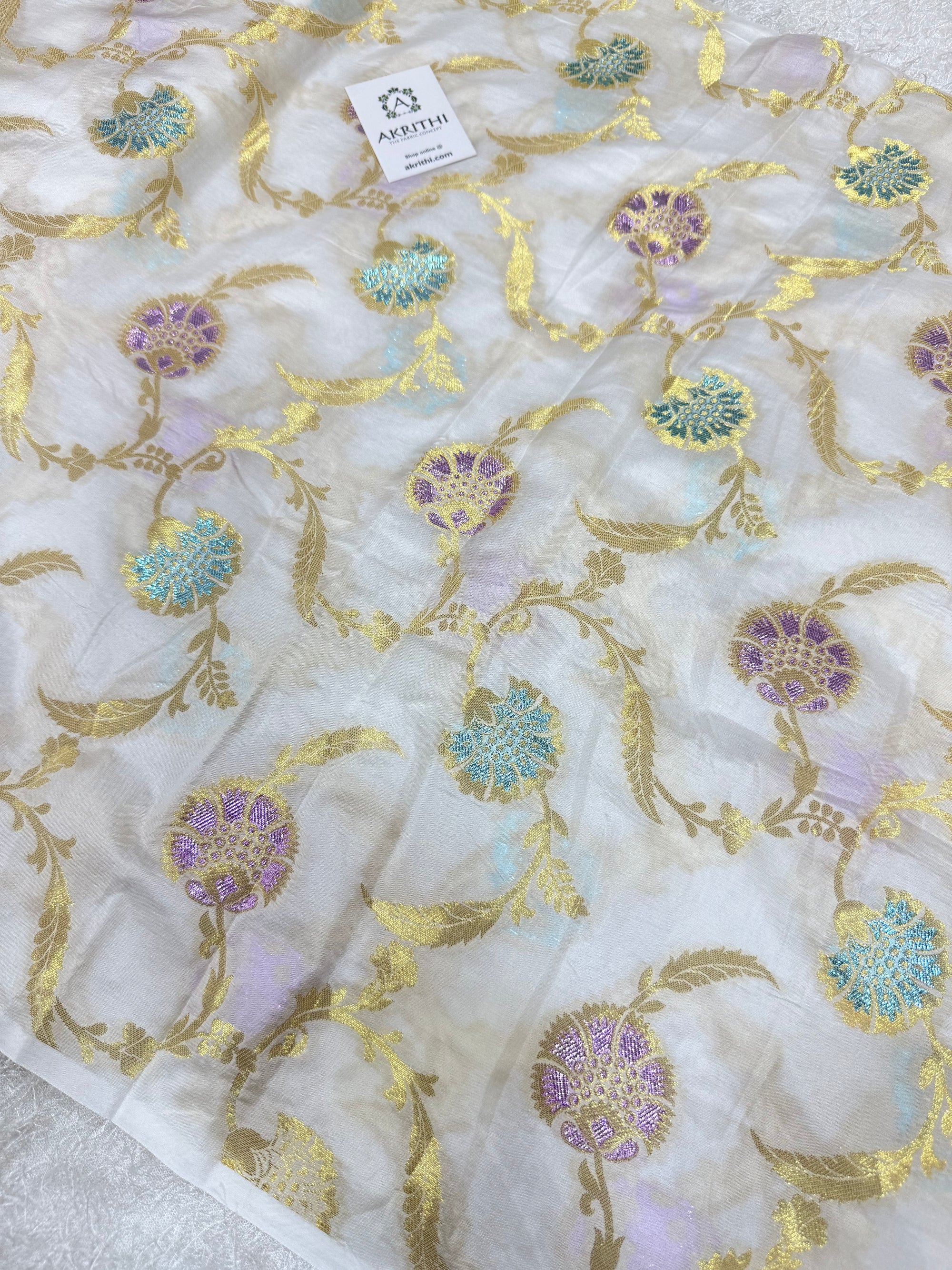 Dyeable Pure Banarasi Katan silk brocade fabric