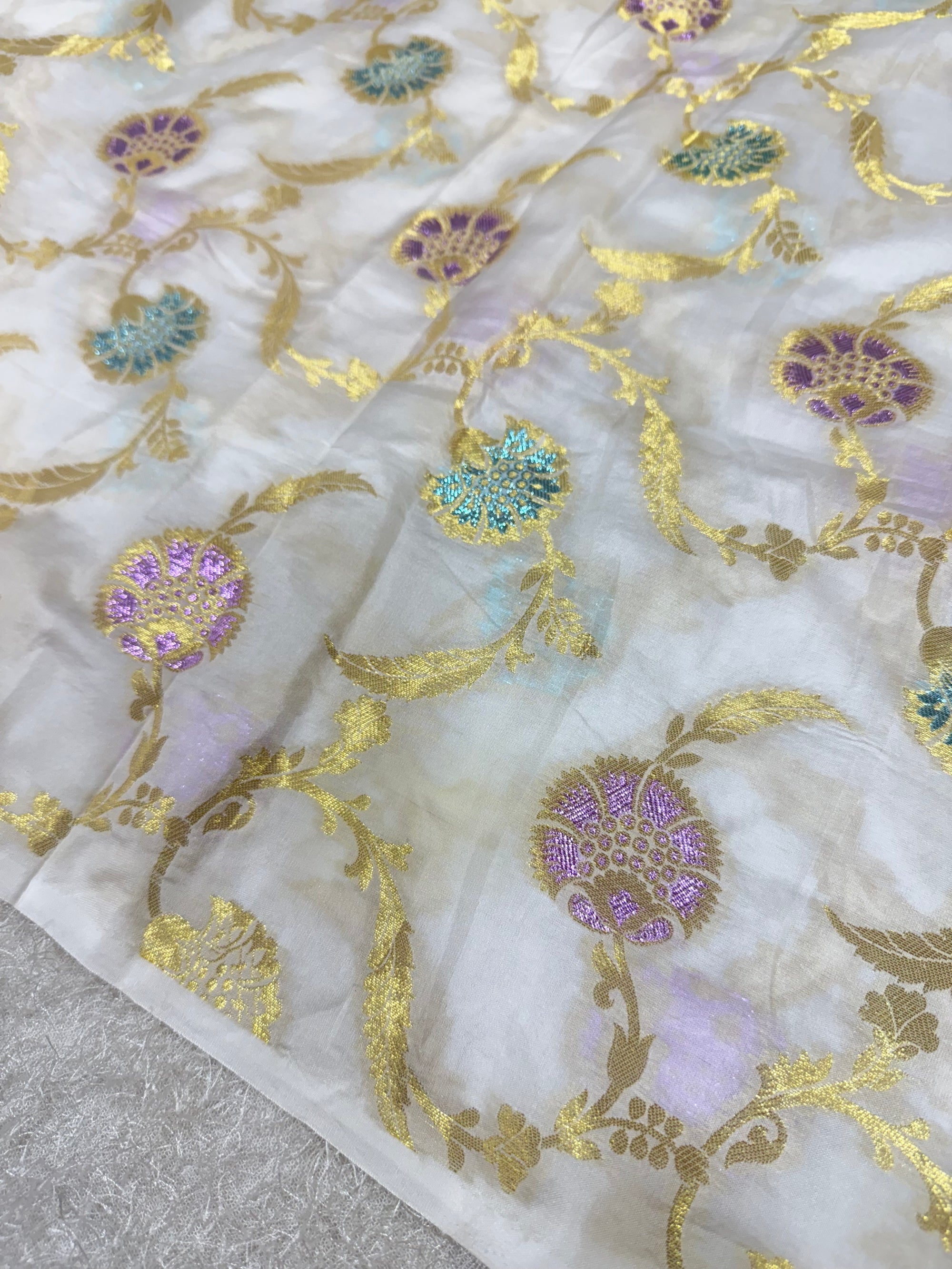 Dyeable Pure Banarasi Katan silk brocade fabric
