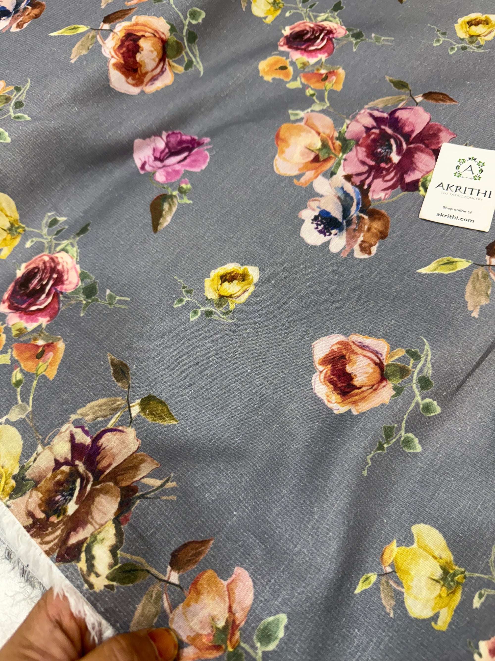 Digital Printed pure linen cotton fabric