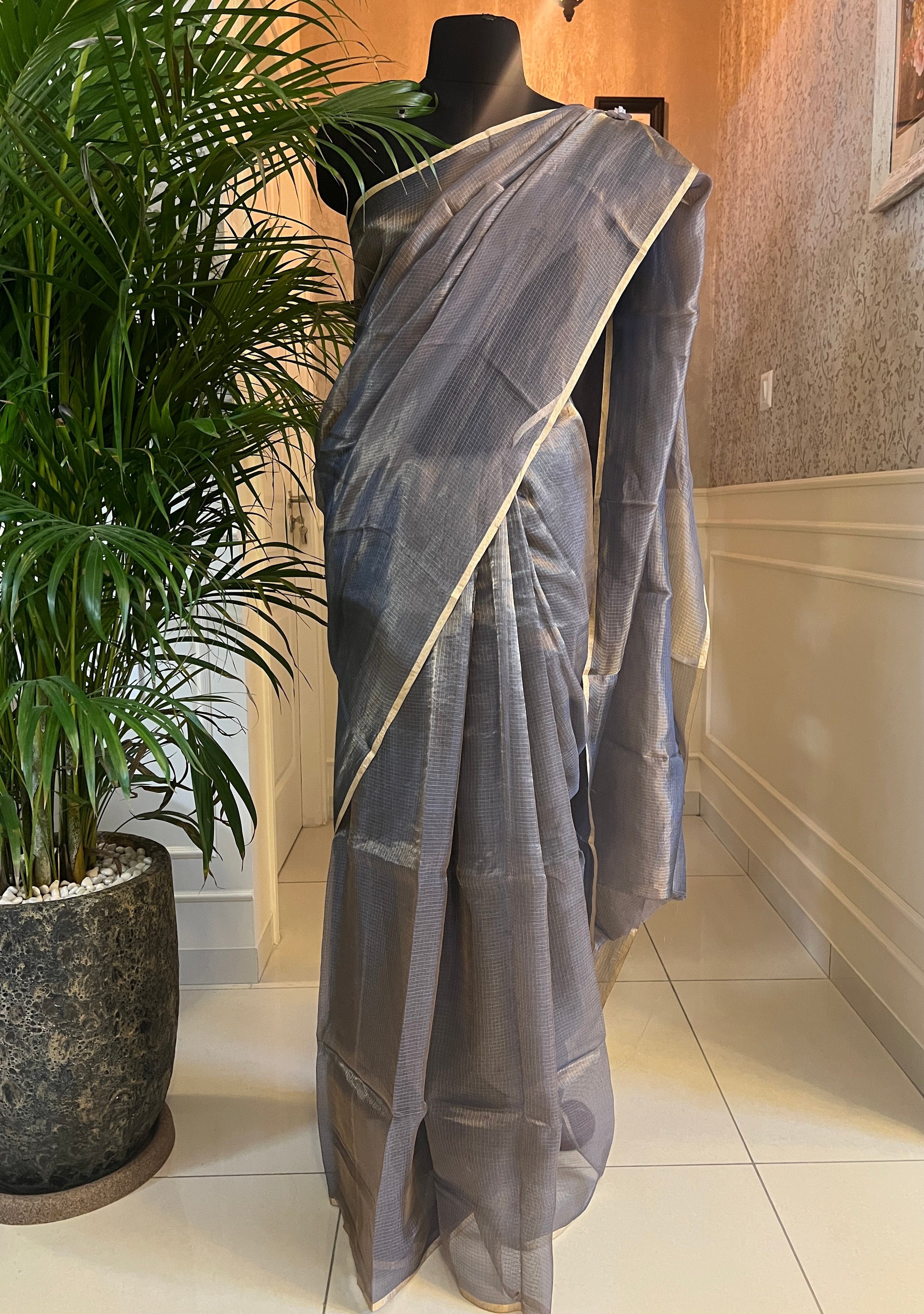 Pure kota silk tissue saree with blouse