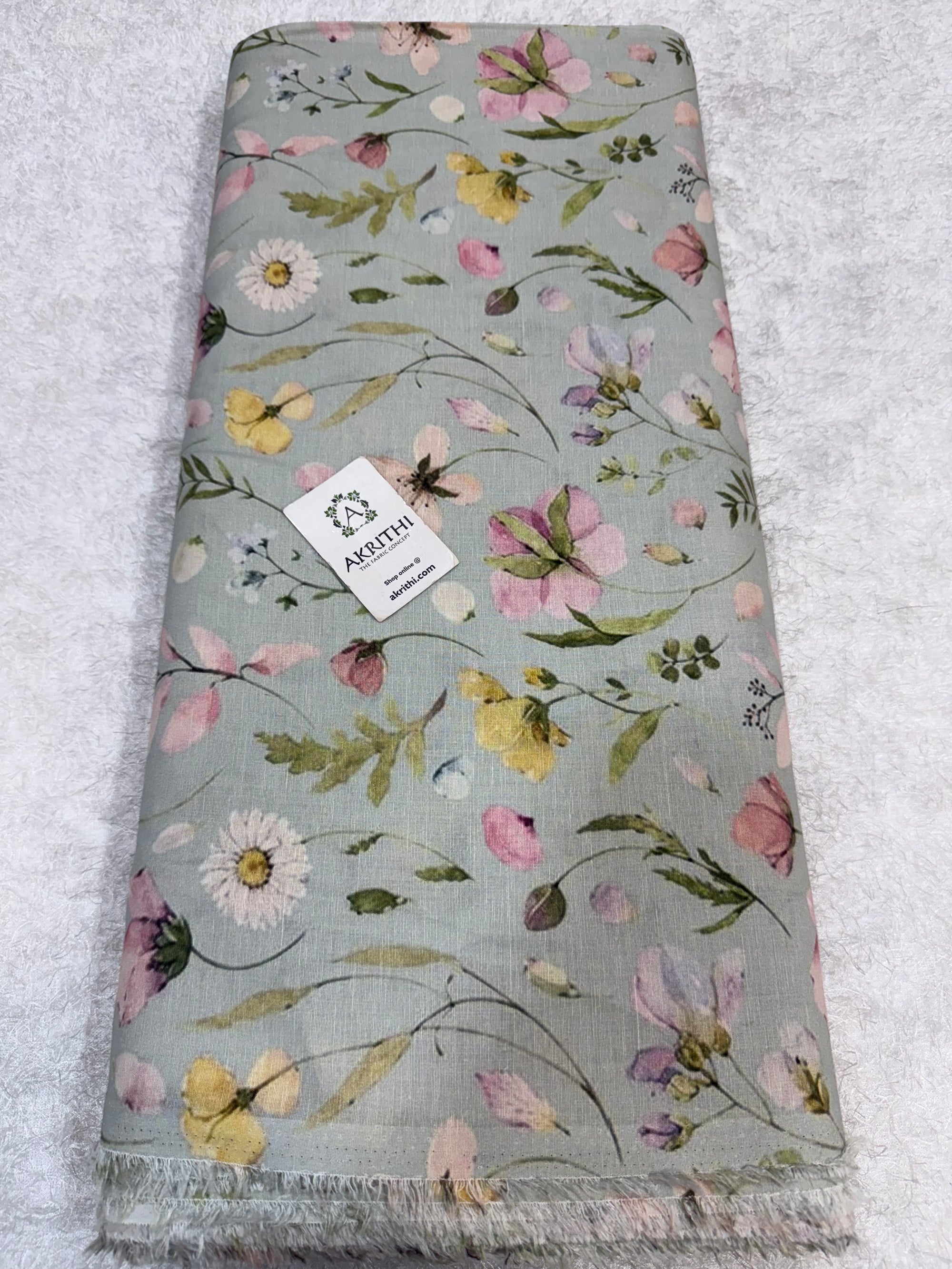 Digital Printed pure linen cotton fabric