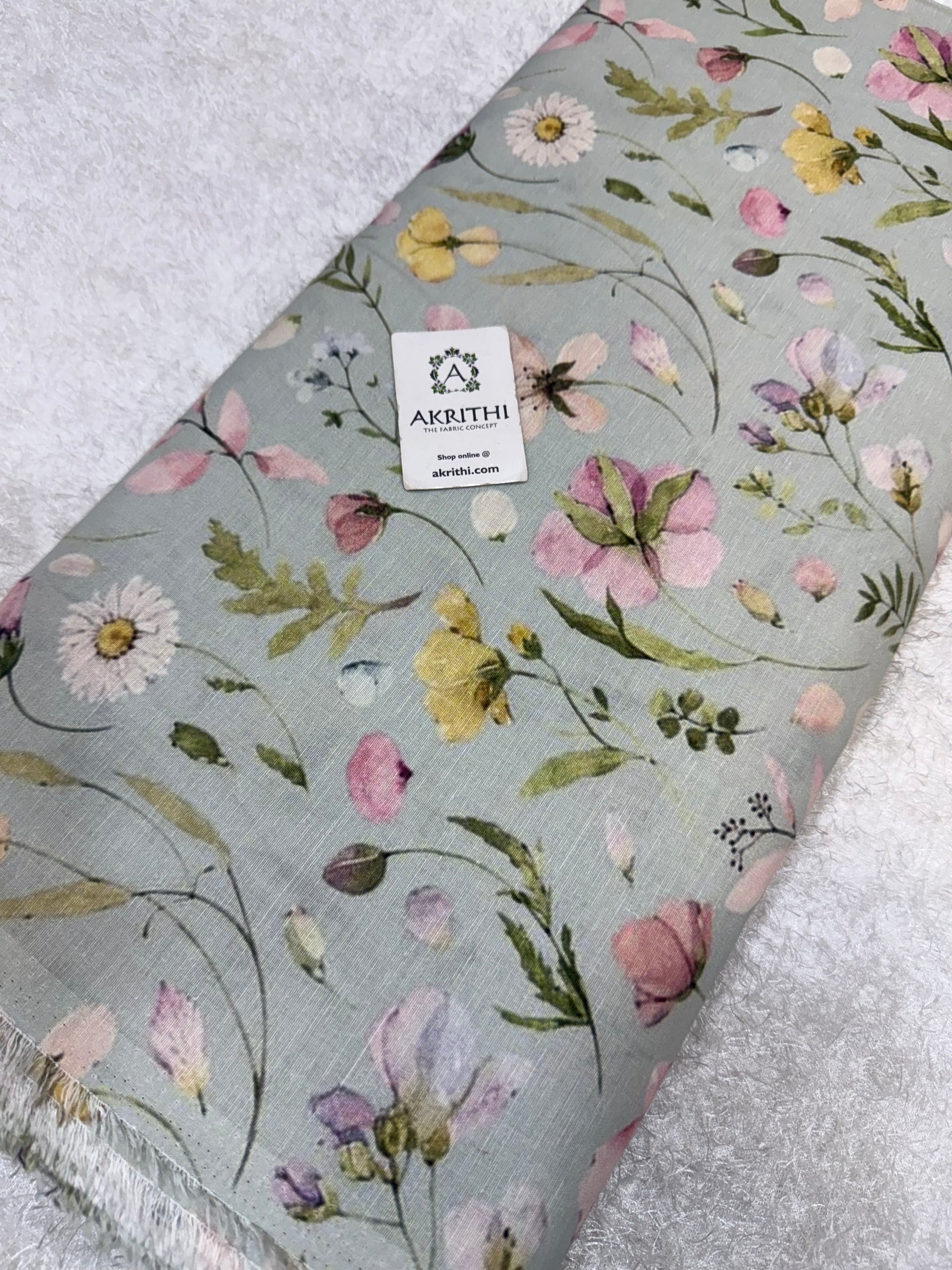 Digital Printed pure linen cotton fabric