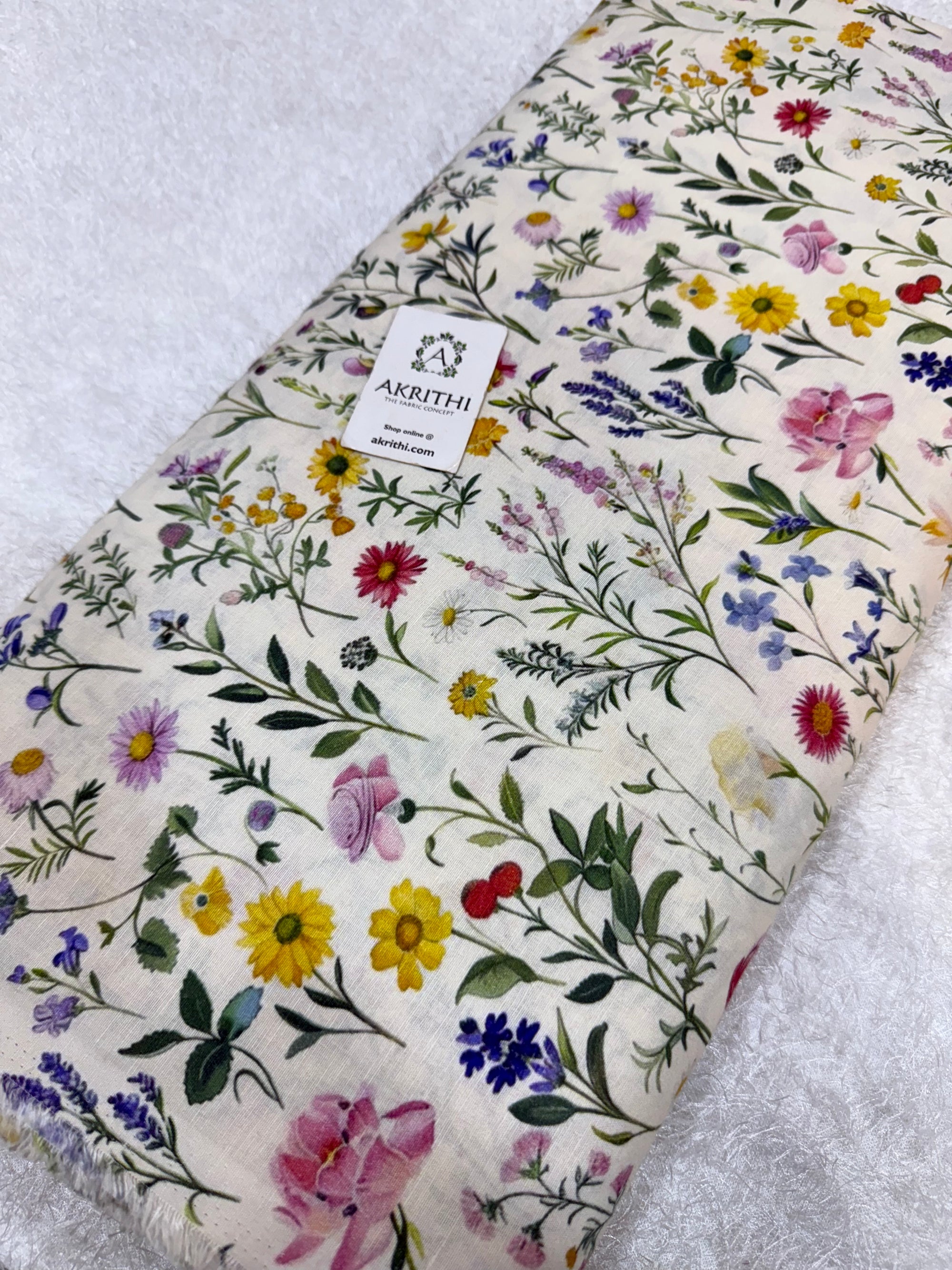 Digital Printed pure linen cotton fabric