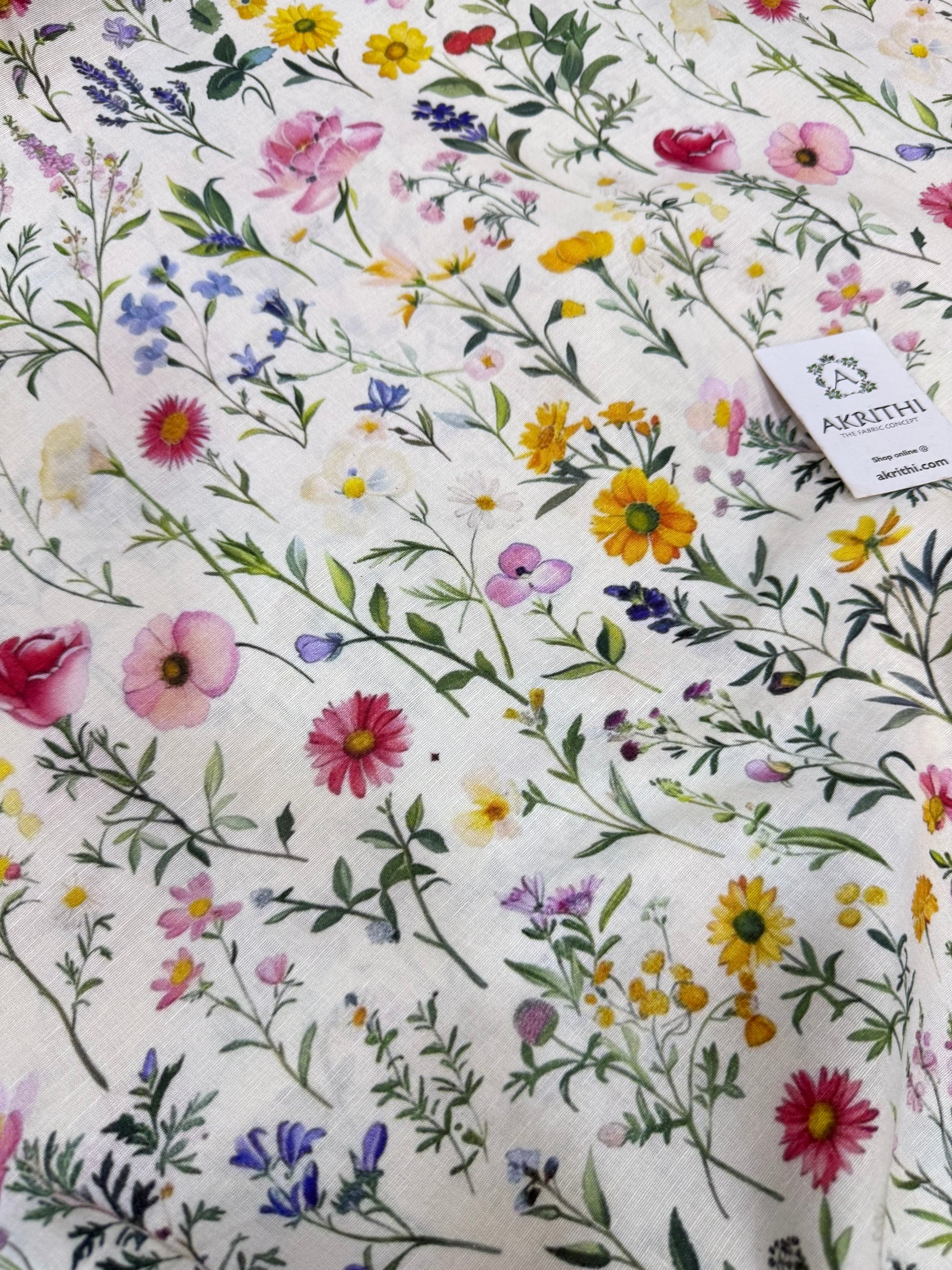 Digital Printed pure linen cotton fabric