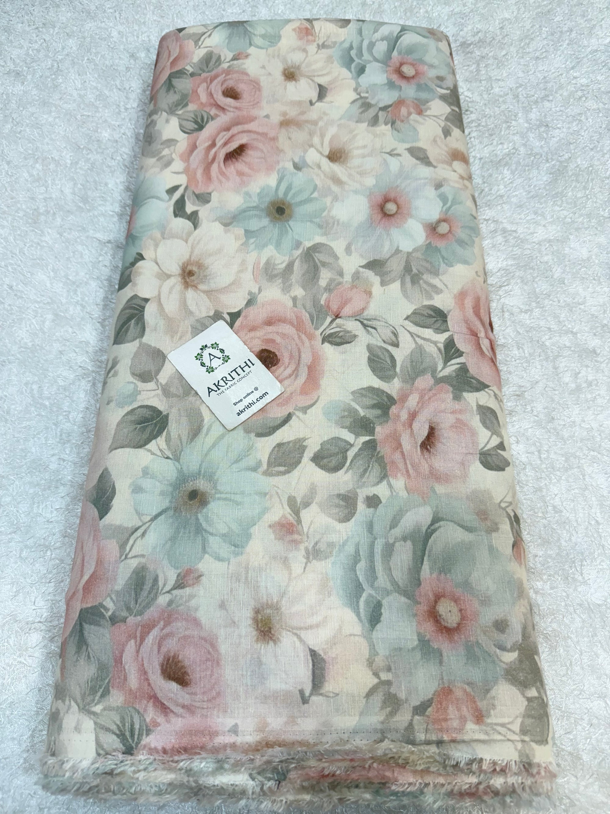Digital Printed pure linen cotton fabric