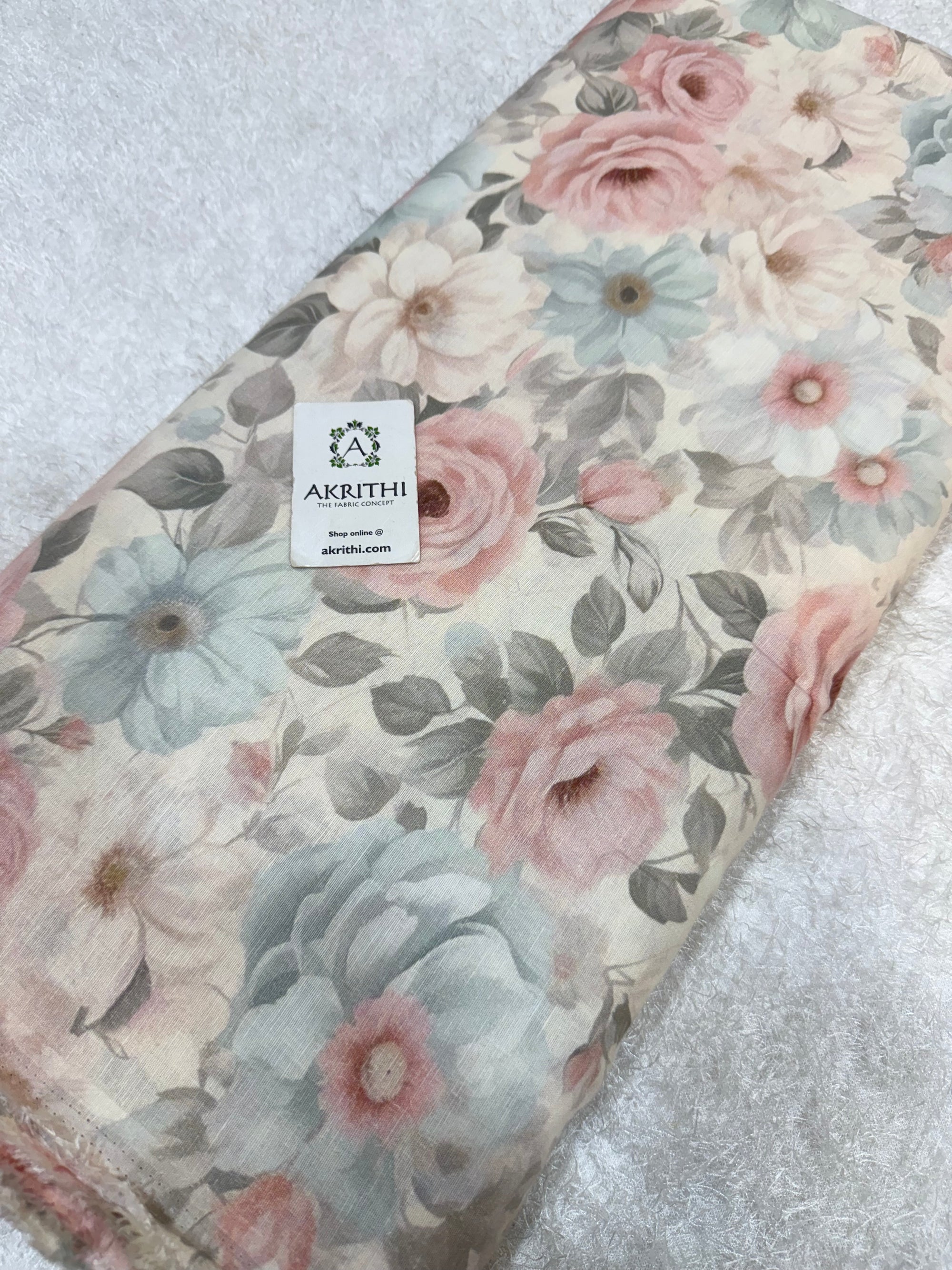 Digital Printed pure linen cotton fabric