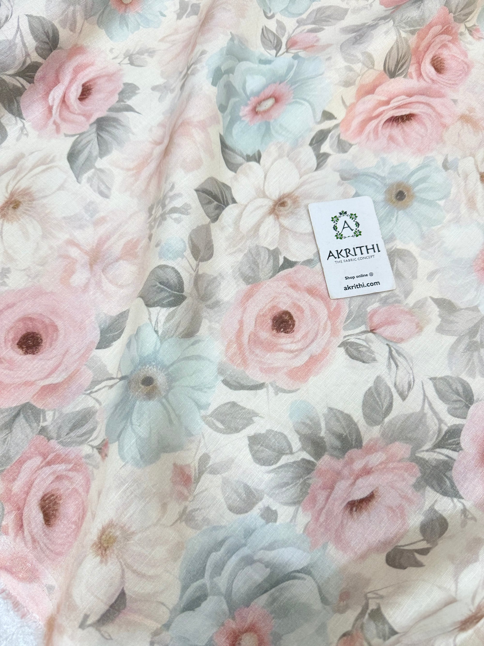 Digital Printed pure linen cotton fabric