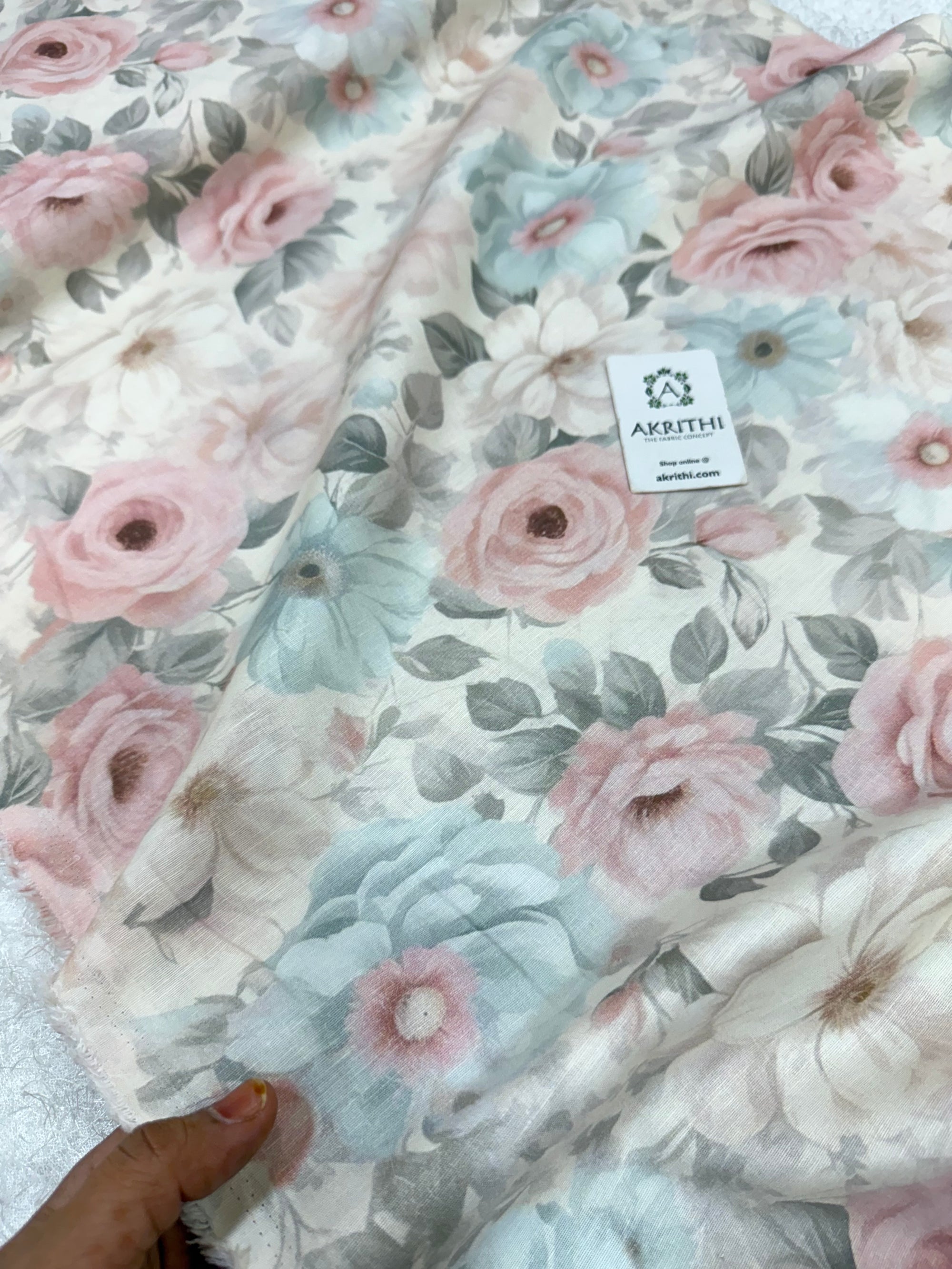 Digital Printed pure linen cotton fabric
