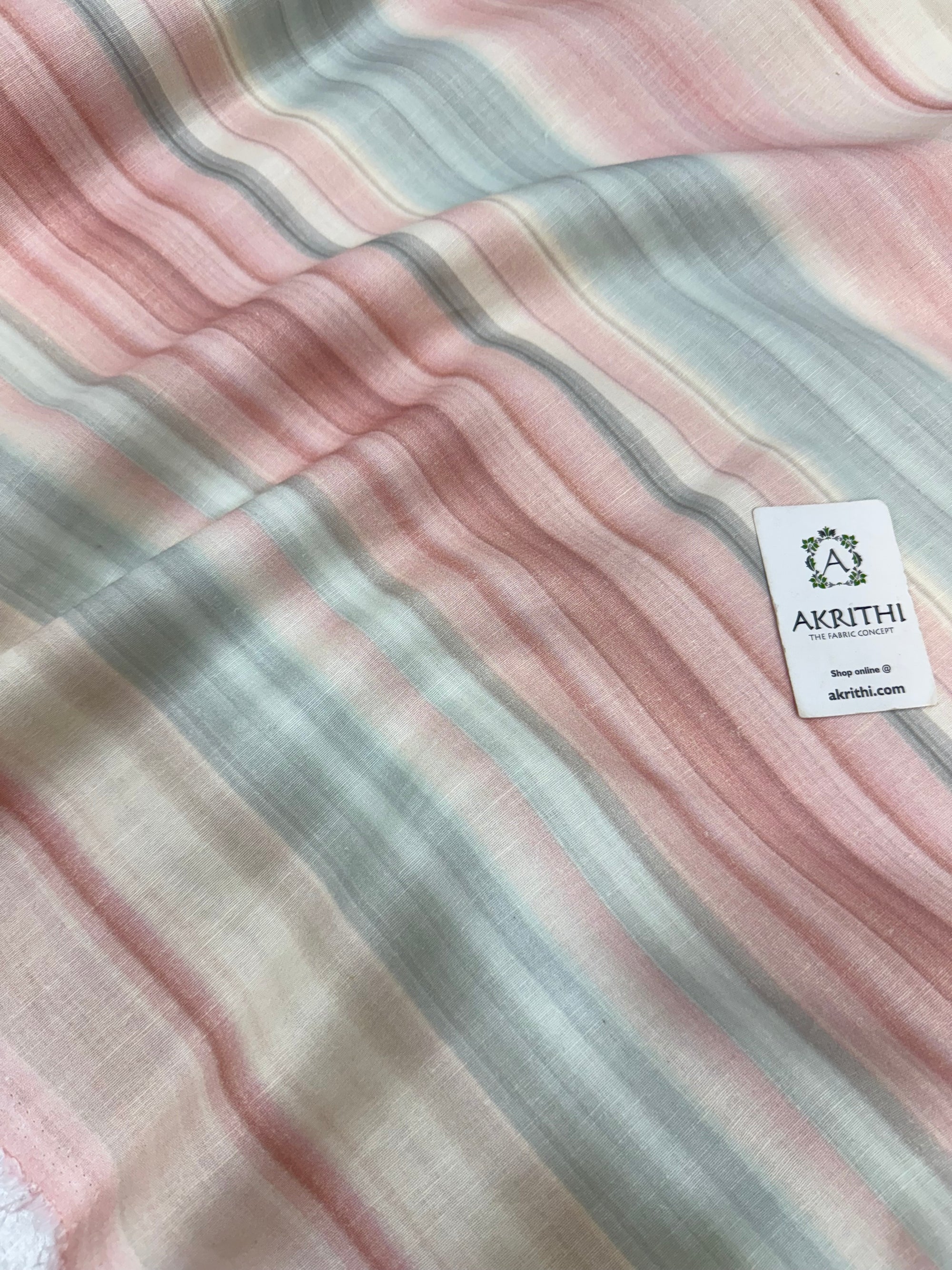 Digital Printed pure linen cotton fabric
