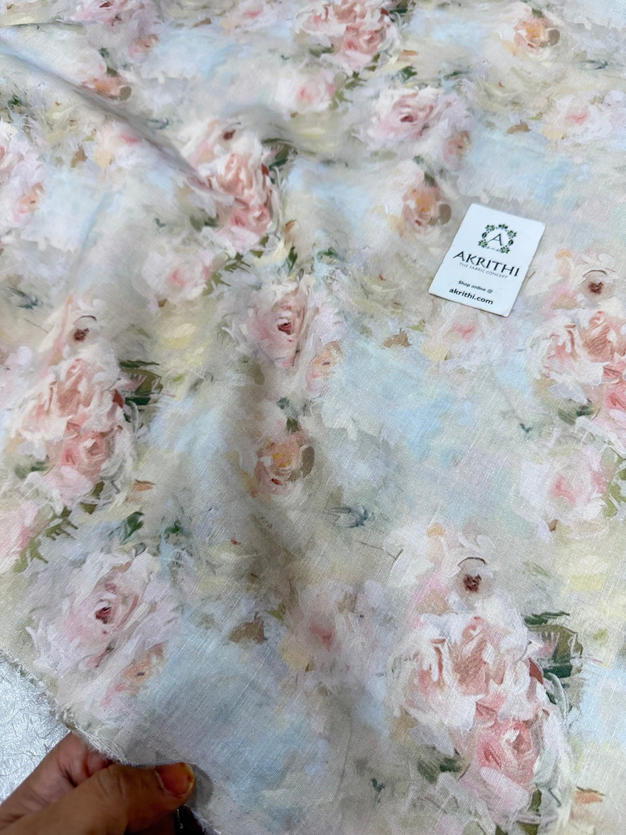 Digital Printed pure linen cotton fabric