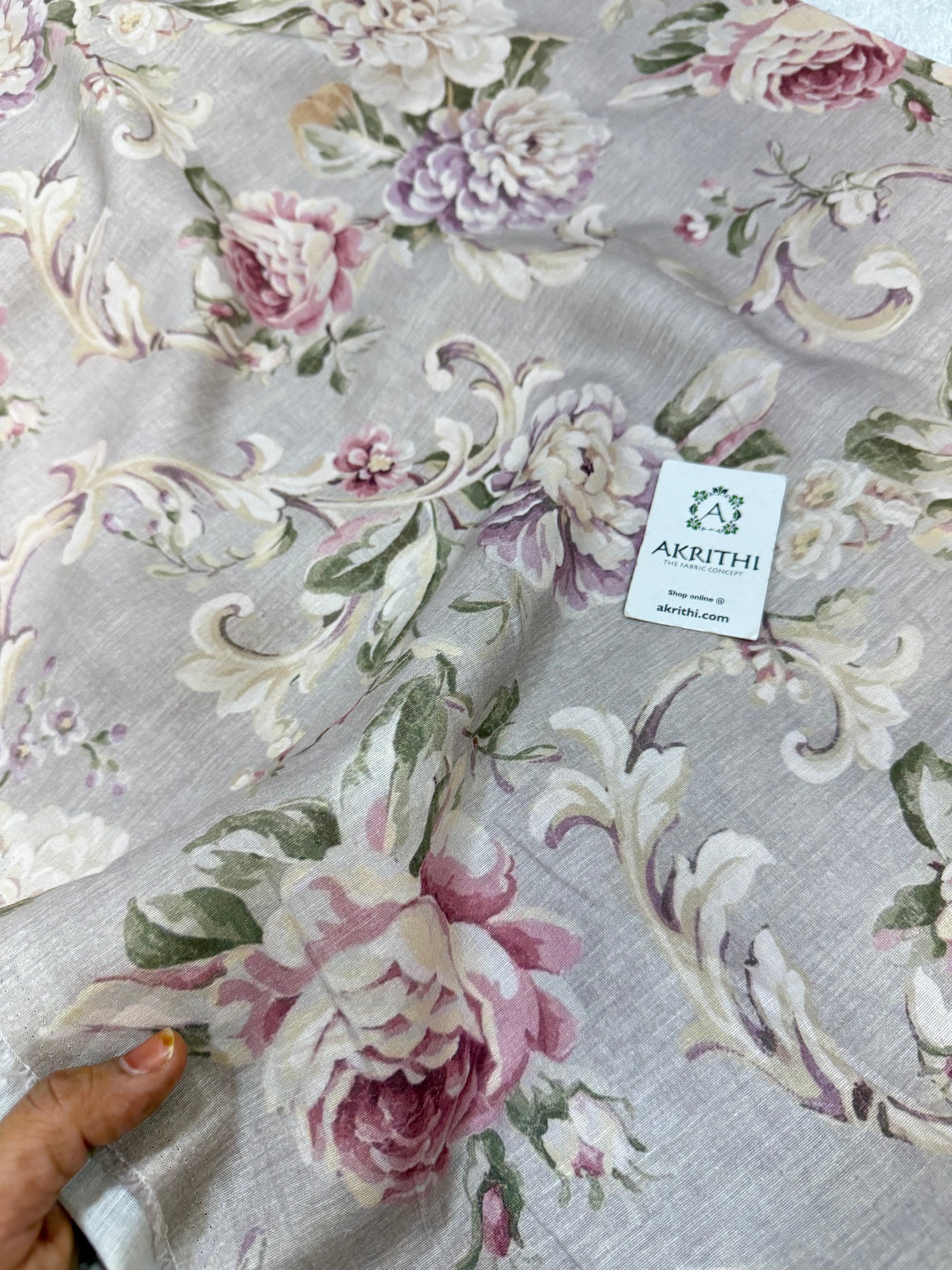 Digital Printed pure linen cotton fabric