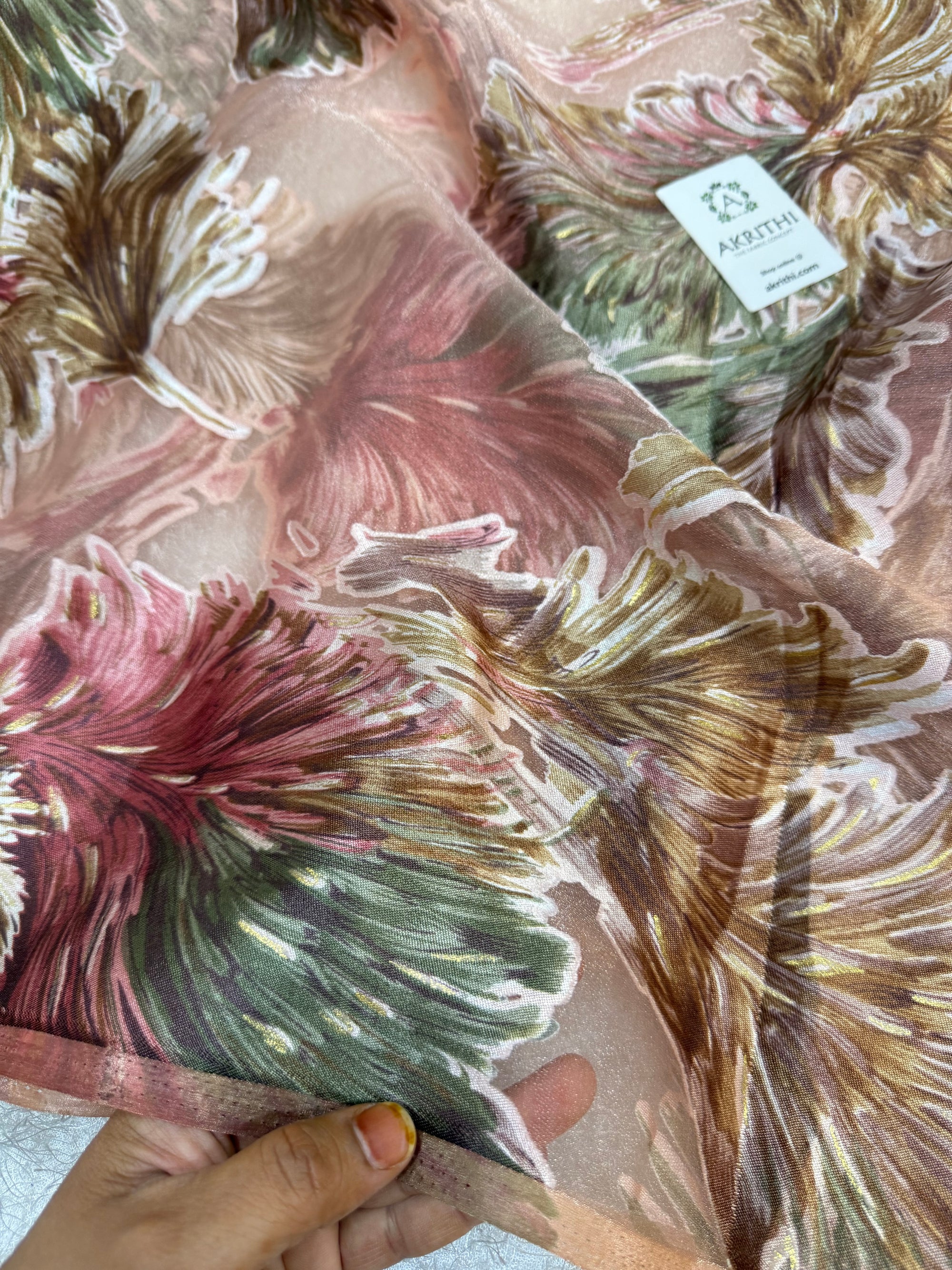Brasso Digital Printed organza fabric