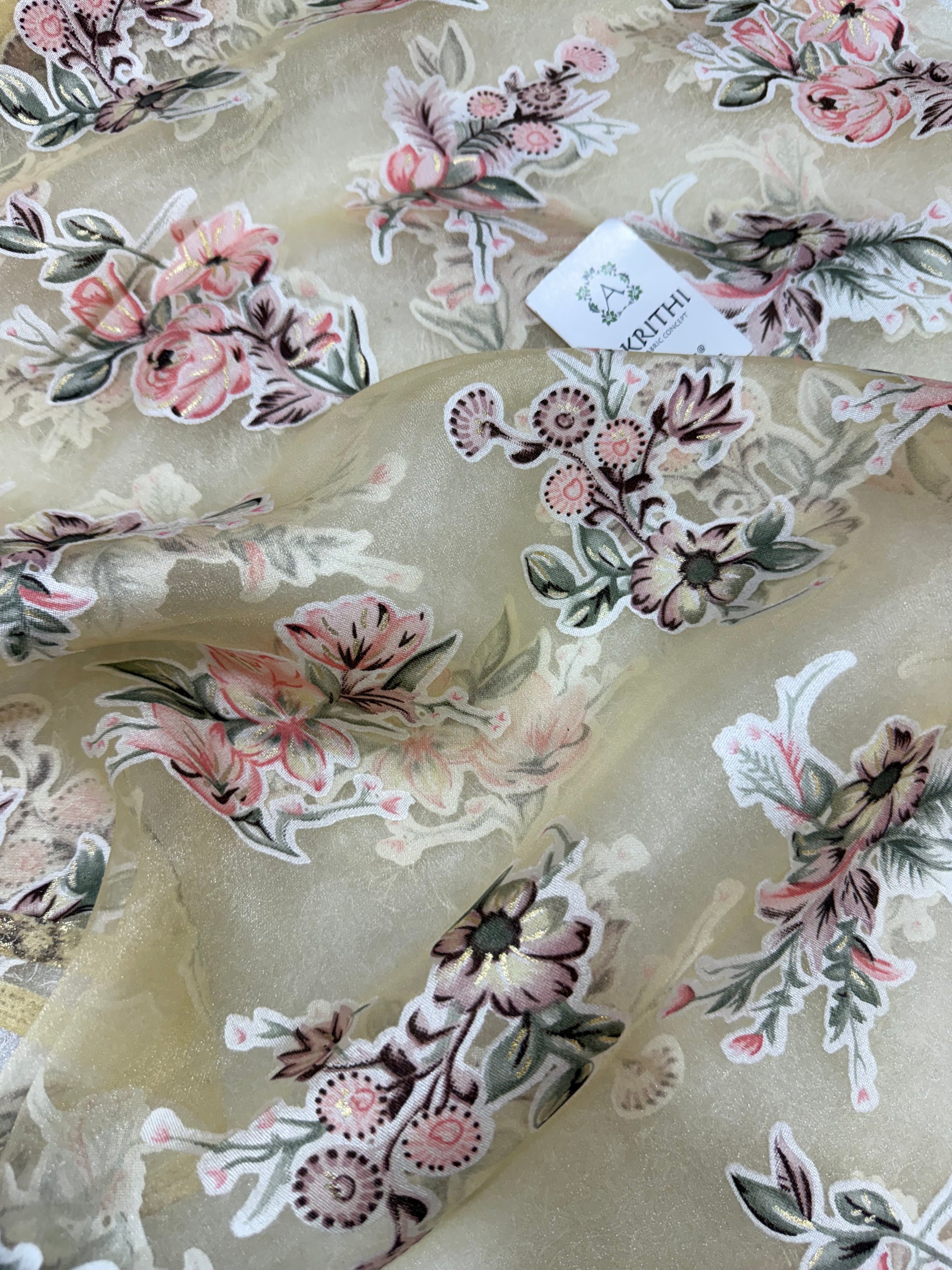 Brasso Digital Printed organza fabric