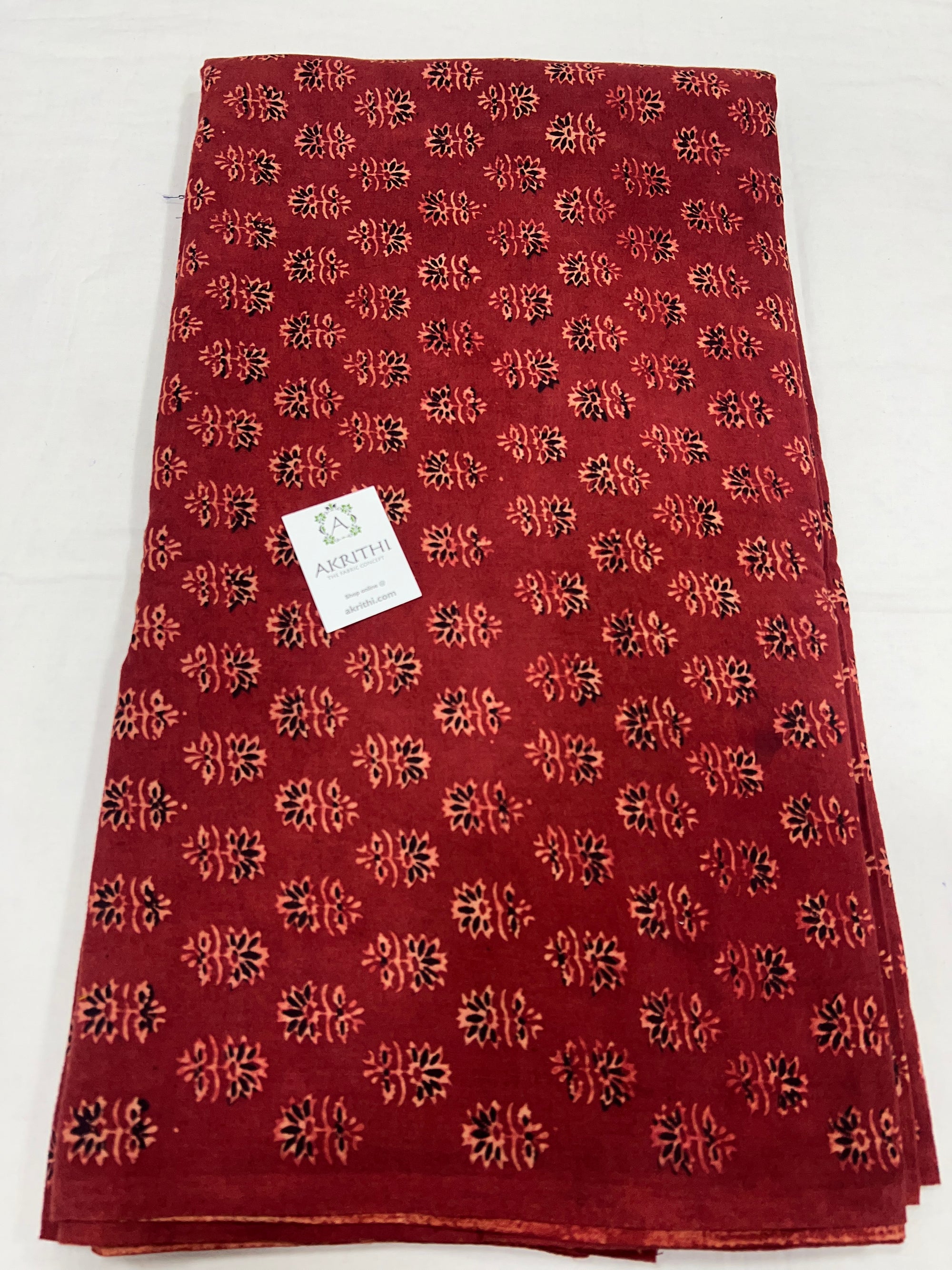 Hand block Printed pure cotton fabric