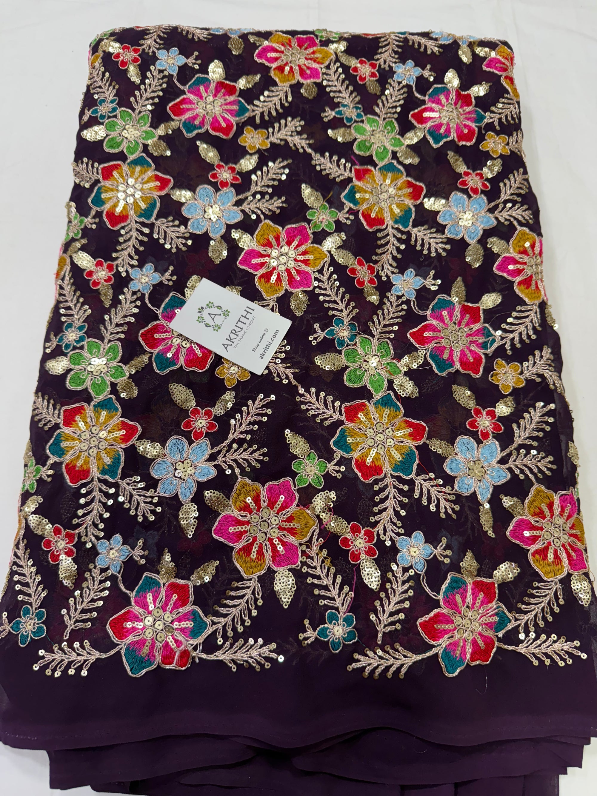 Embroidery on georgette fabric