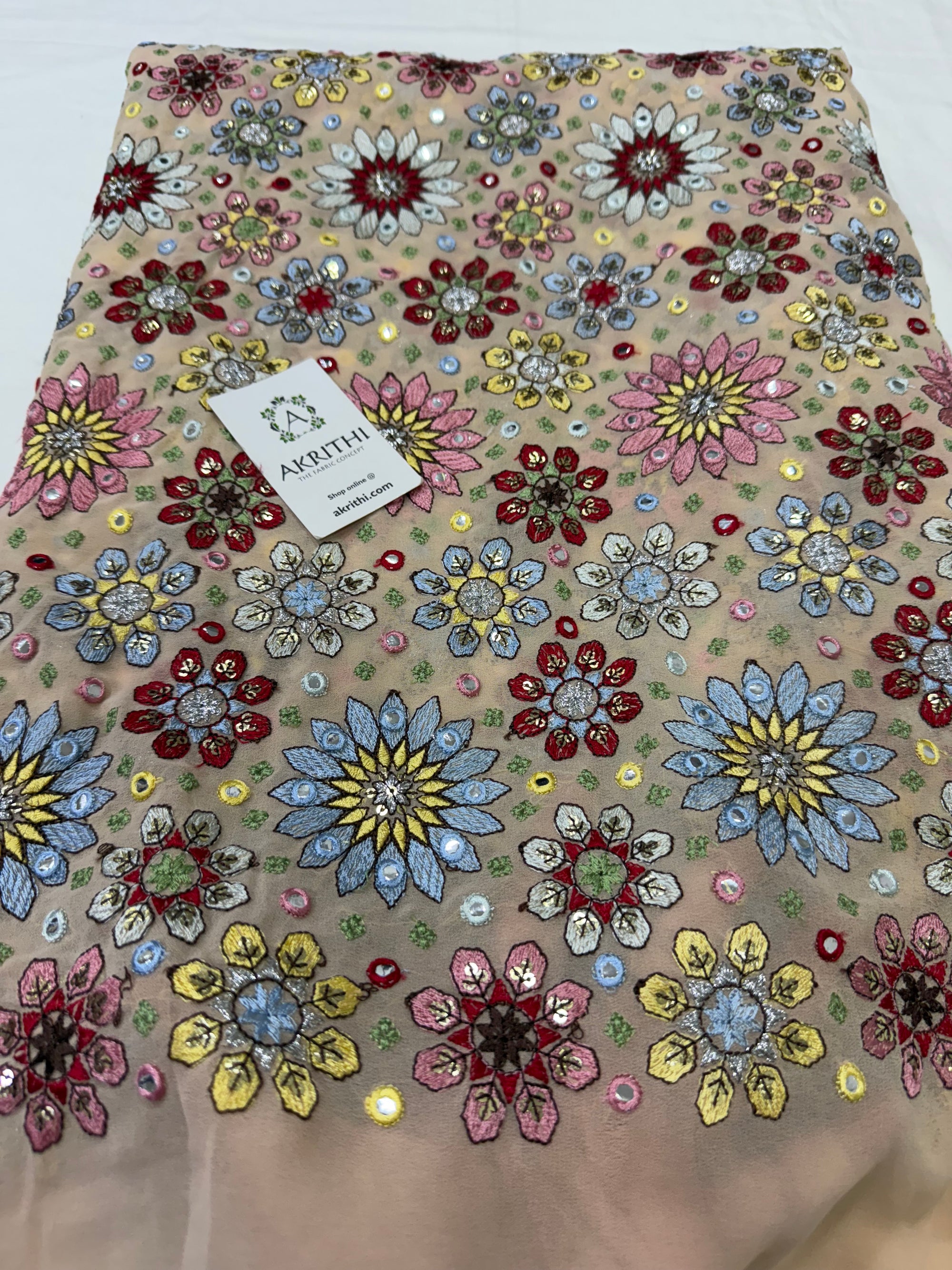 Embroidery on georgette fabric