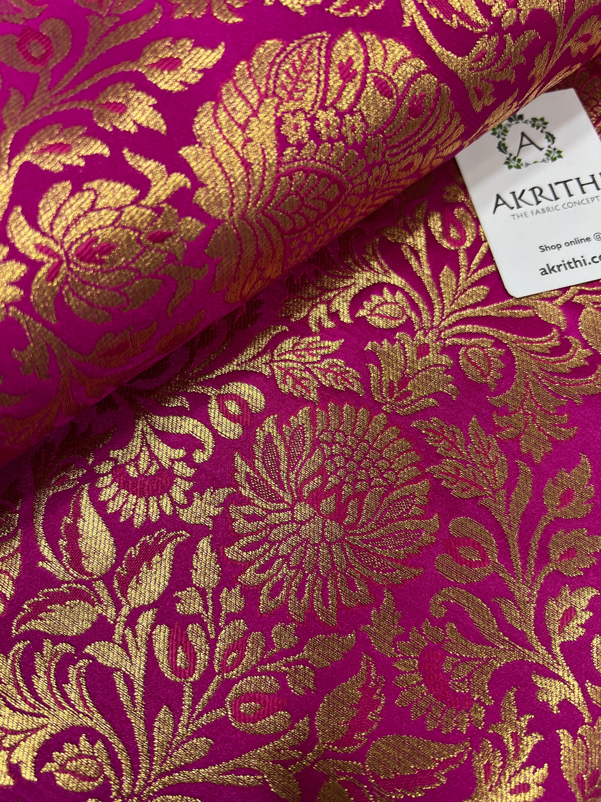 Pure Banarasi brocade fabric 1 METER CUT