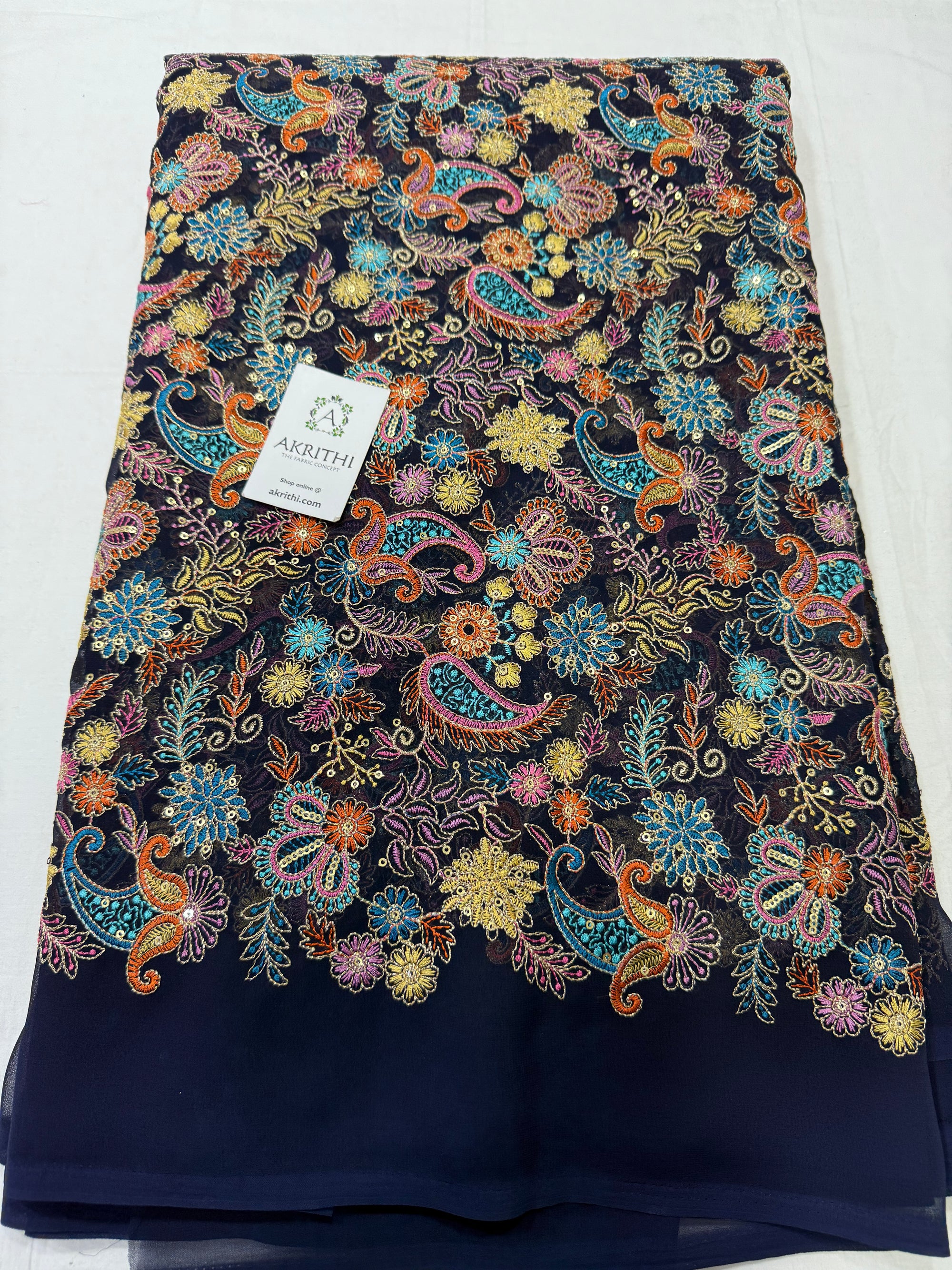 Embroidery on georgette fabric
