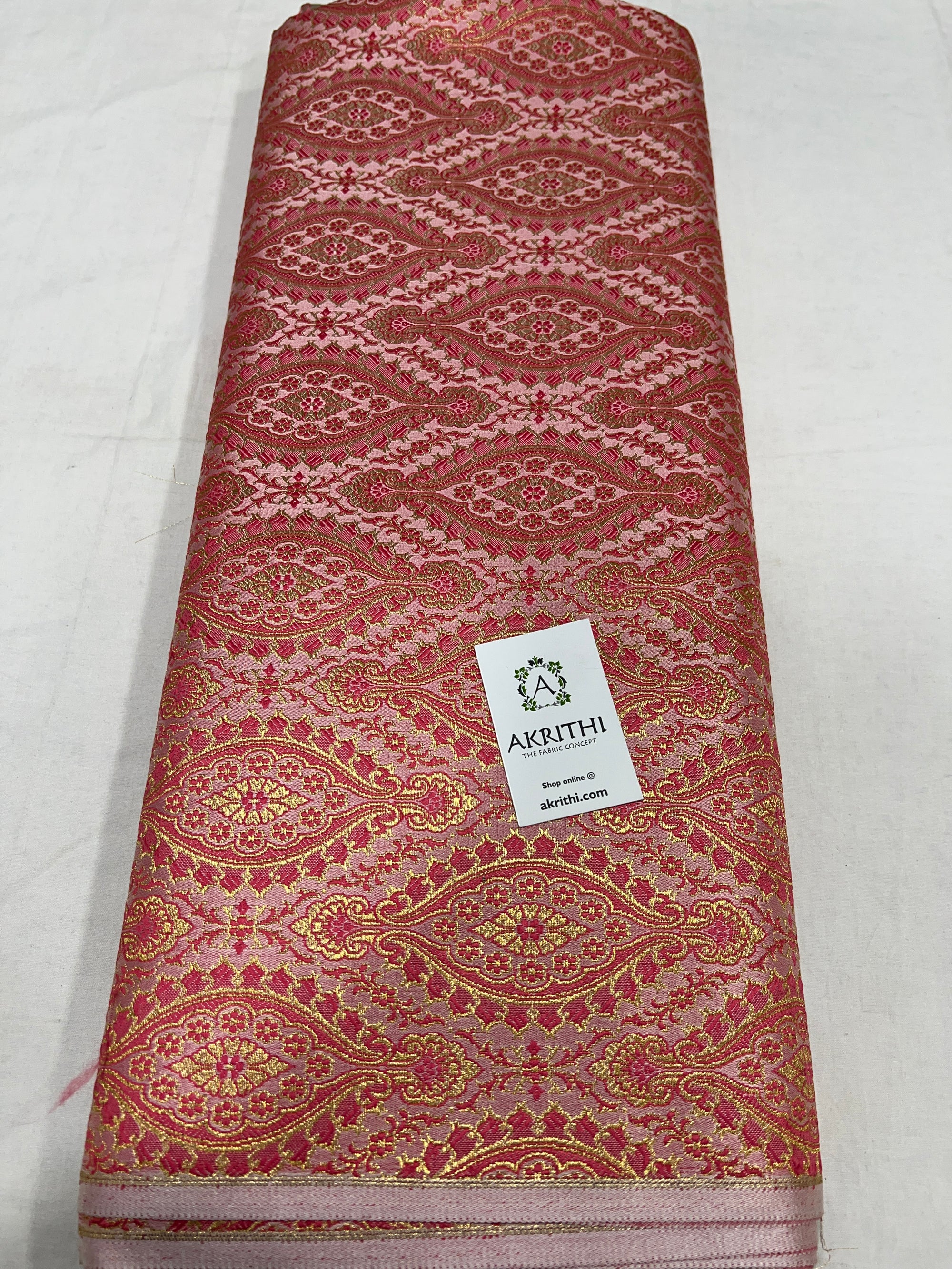 Pure Banarasi brocade fabric 40 cms cut