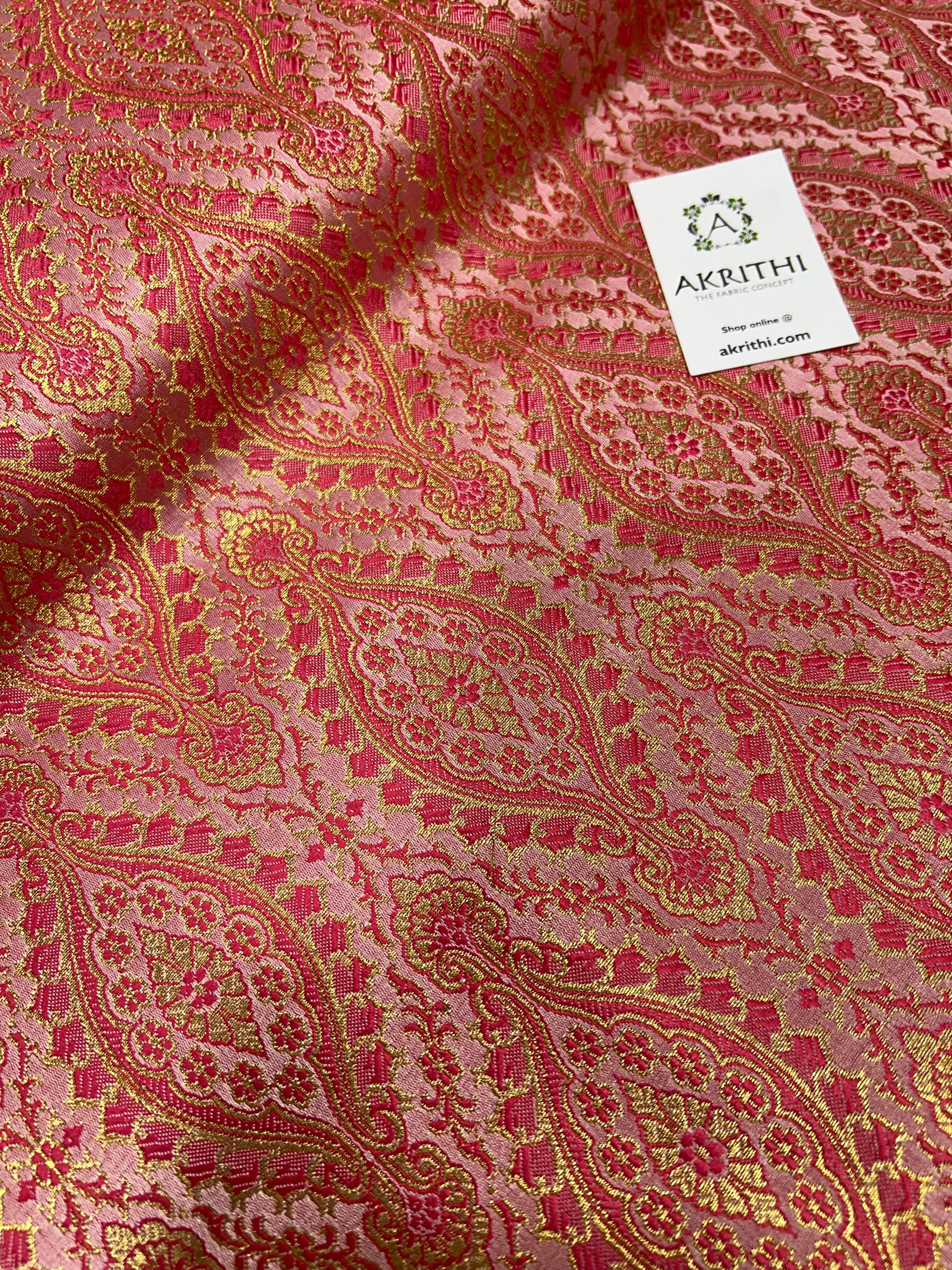 Pure Banarasi brocade fabric 40 cms cut