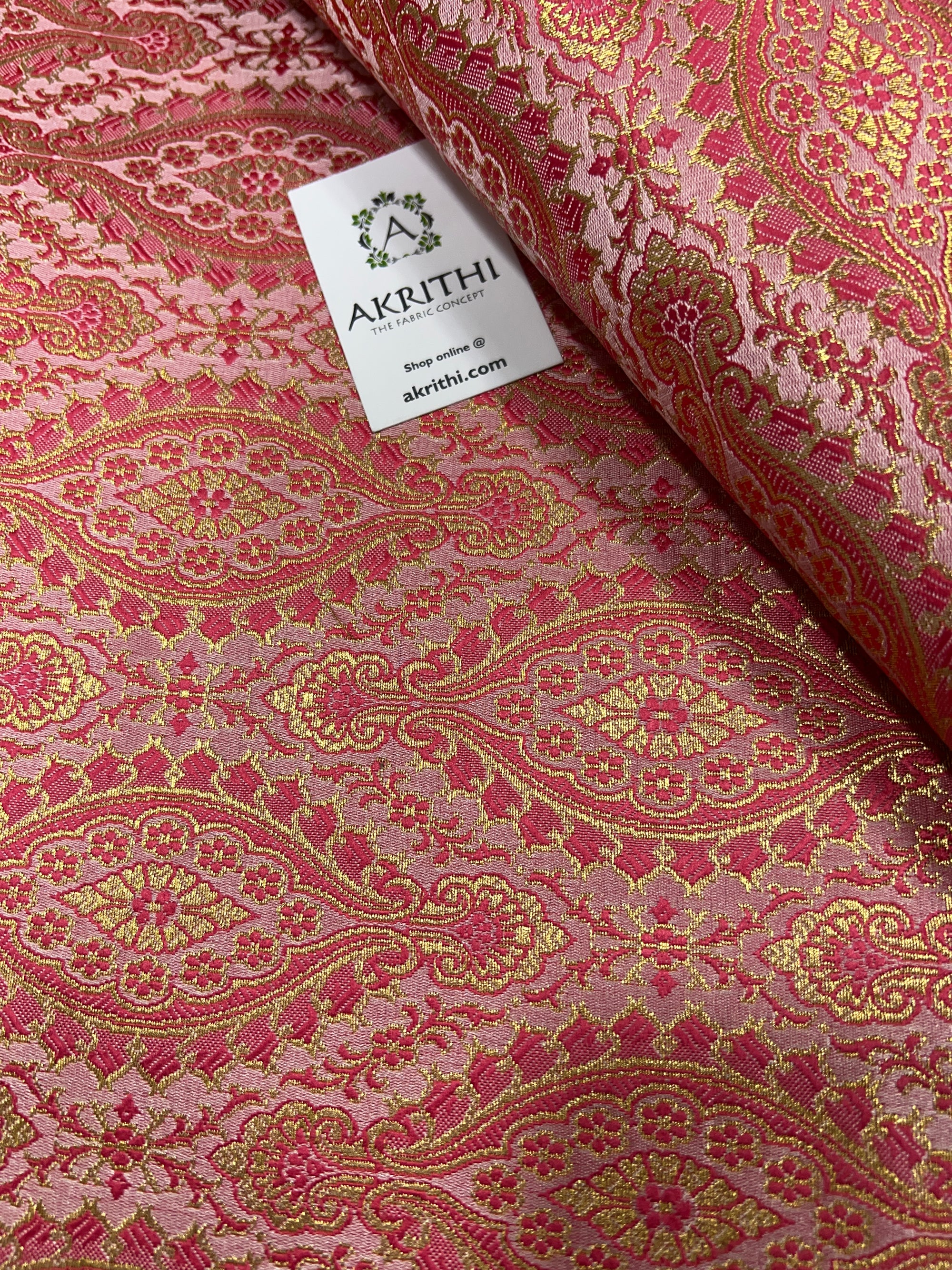 Pure Banarasi brocade fabric 40 cms cut