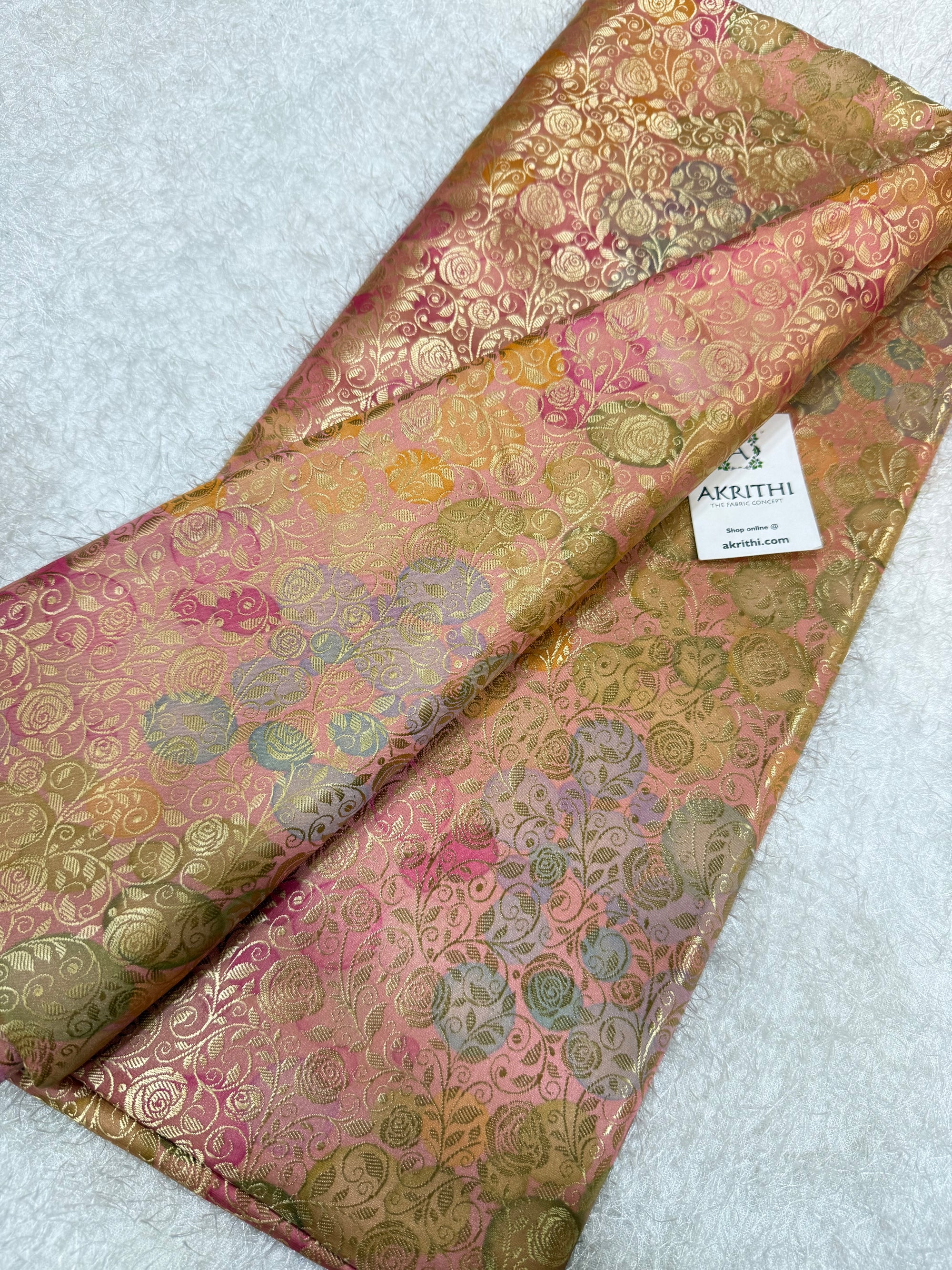 Soft silk Pure Banarasi brocade fabric